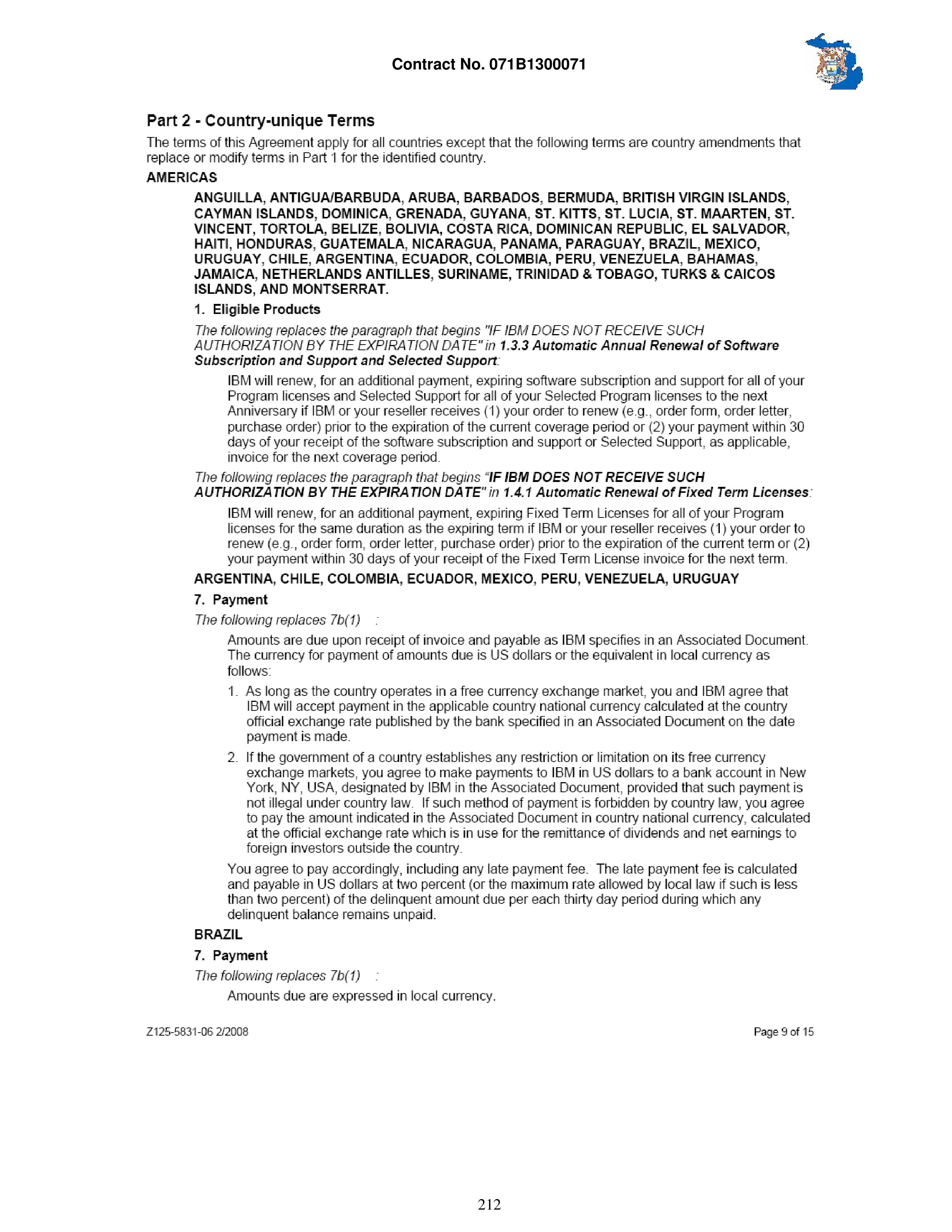 IBM Contract Change — page 259