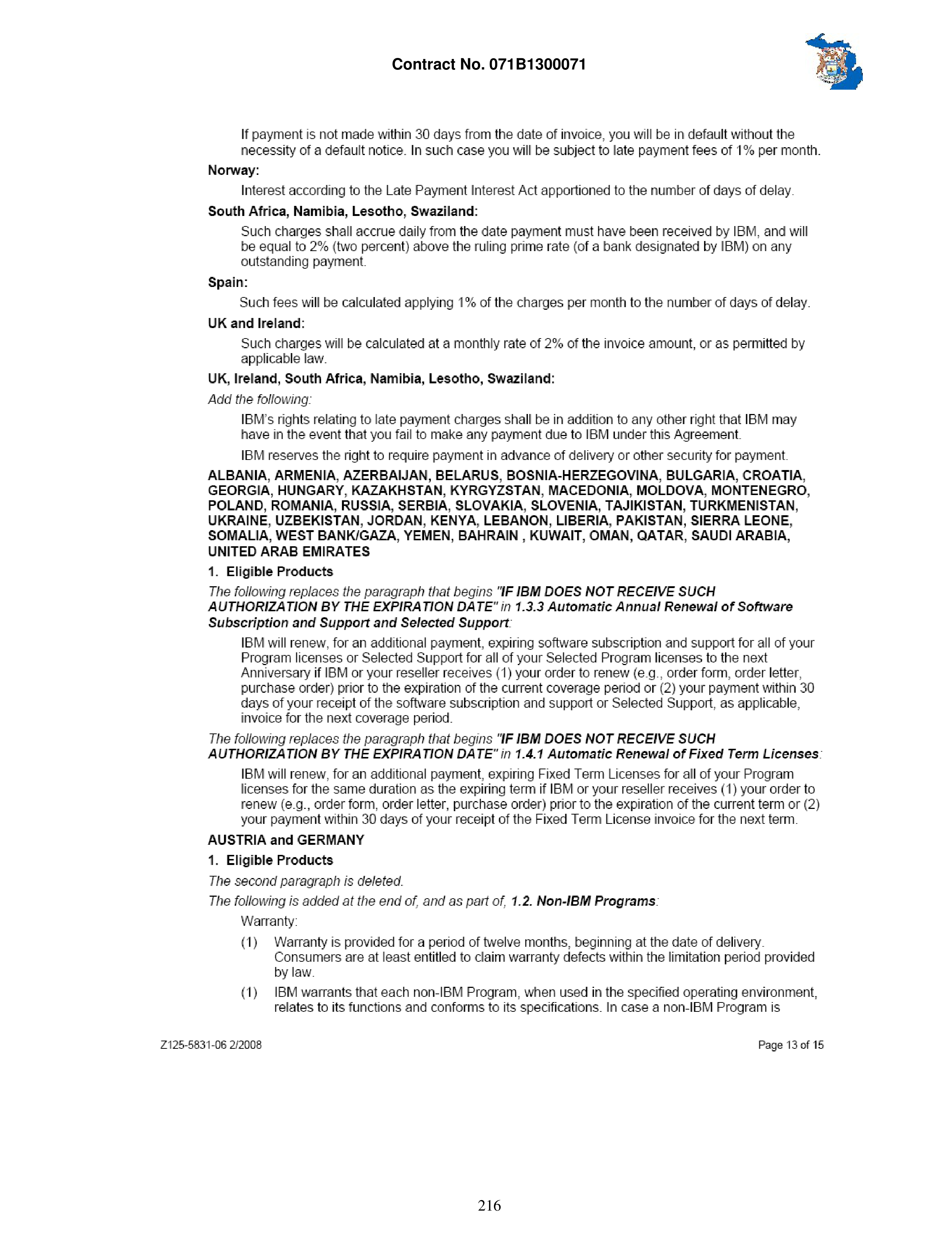 IBM Contract Change — page 263