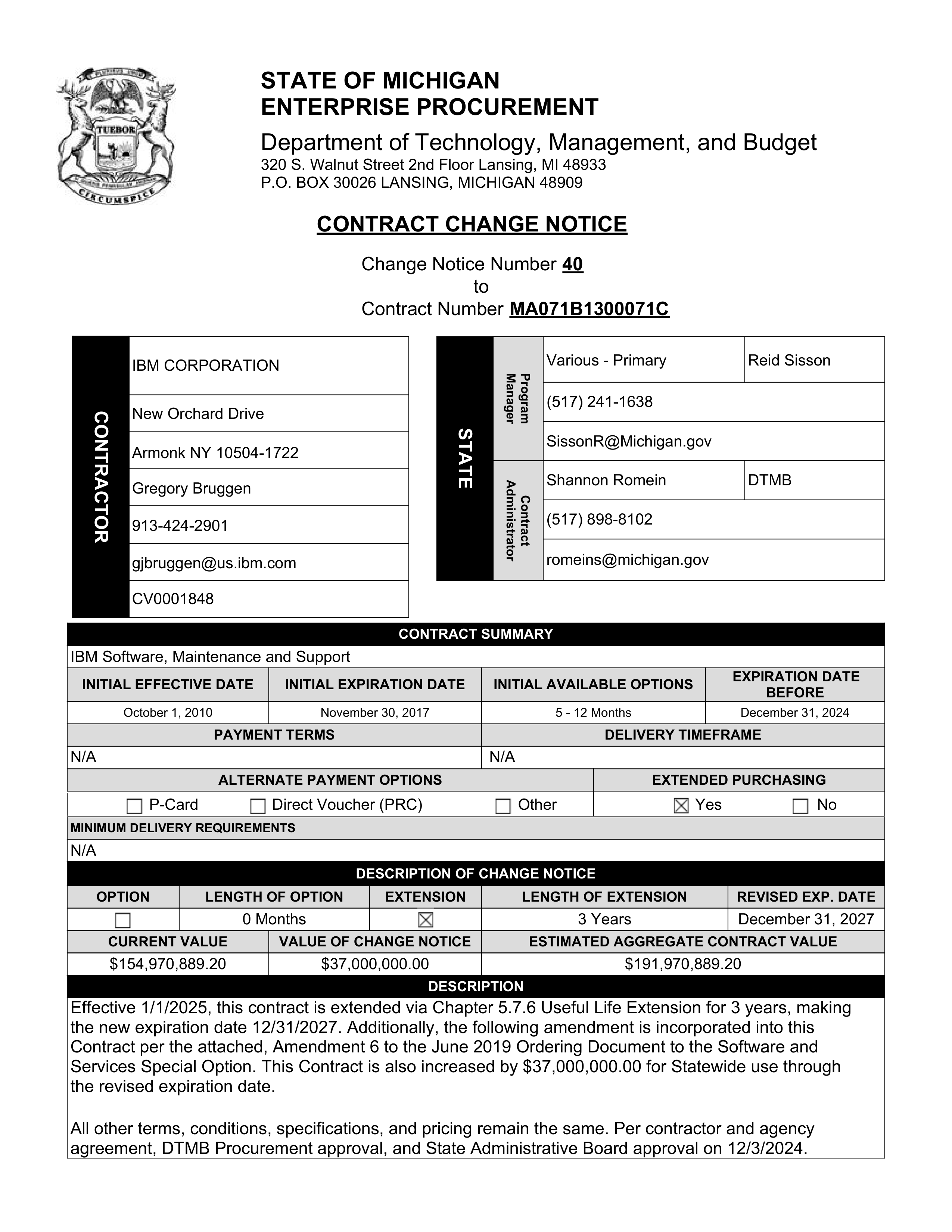 IBM Contract Change — page 64