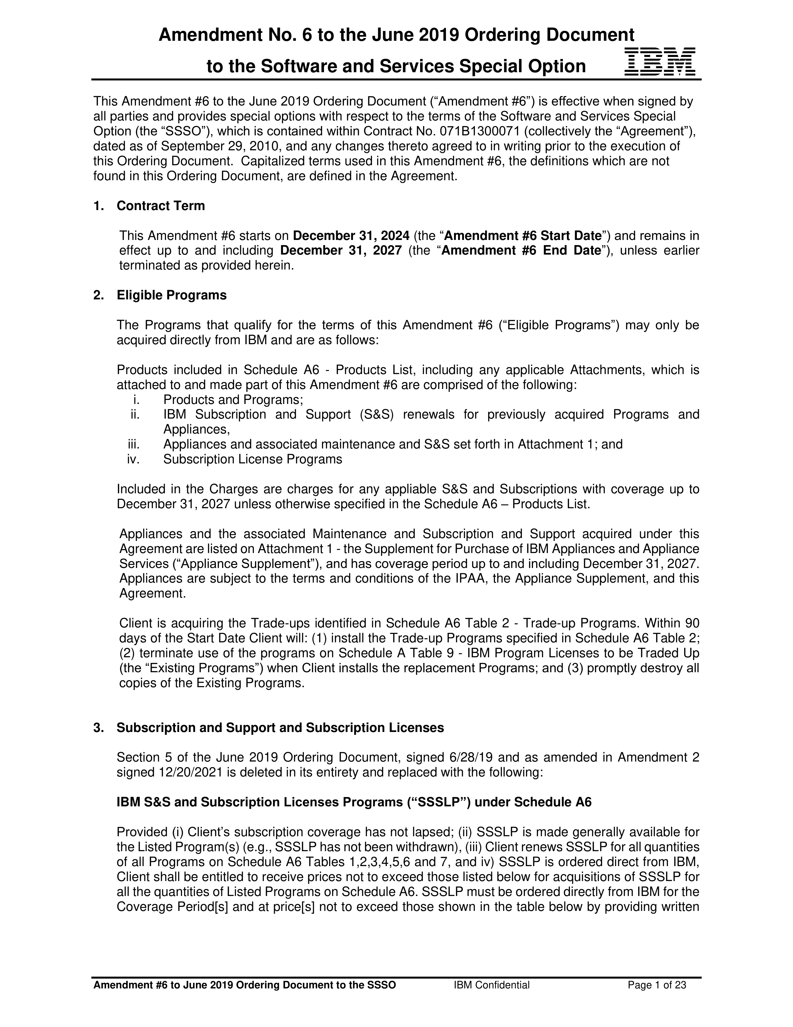 IBM Contract Change — page 65