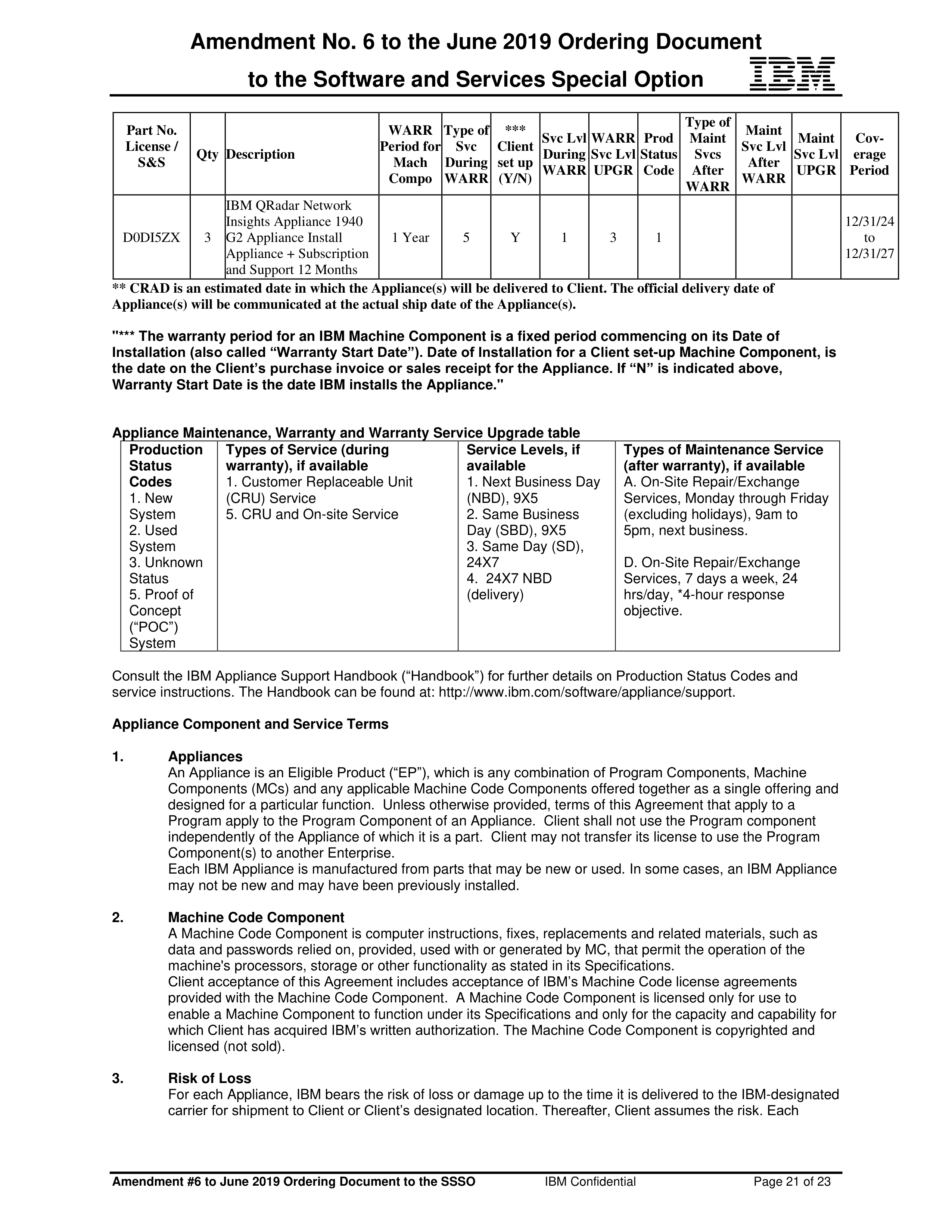 IBM Contract Change — page 85