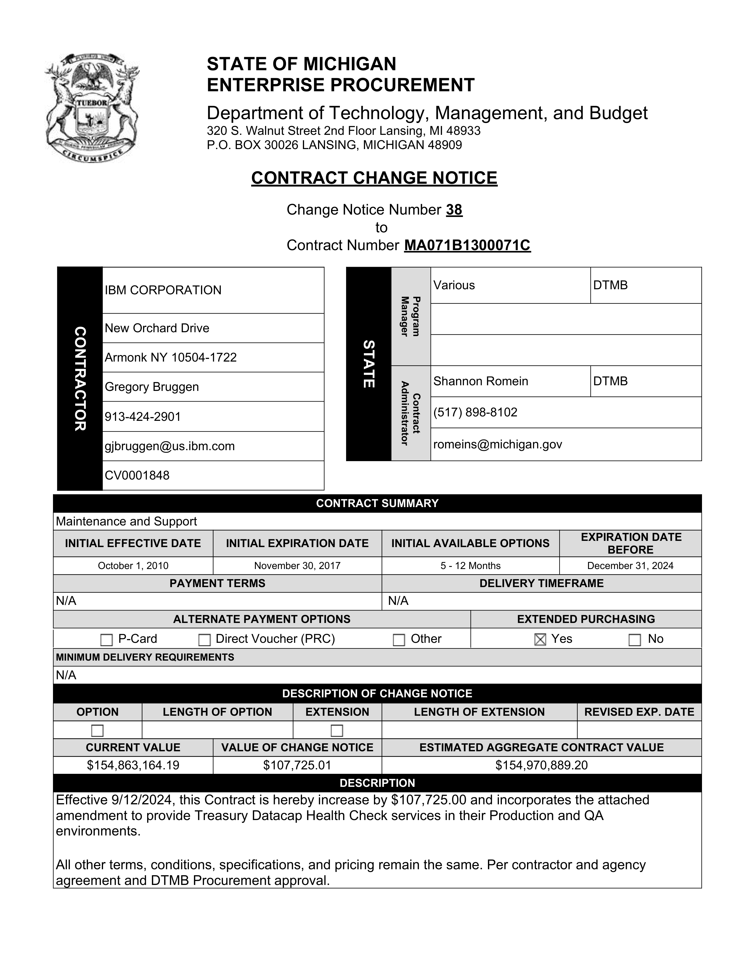 IBM Contract Change — page 90