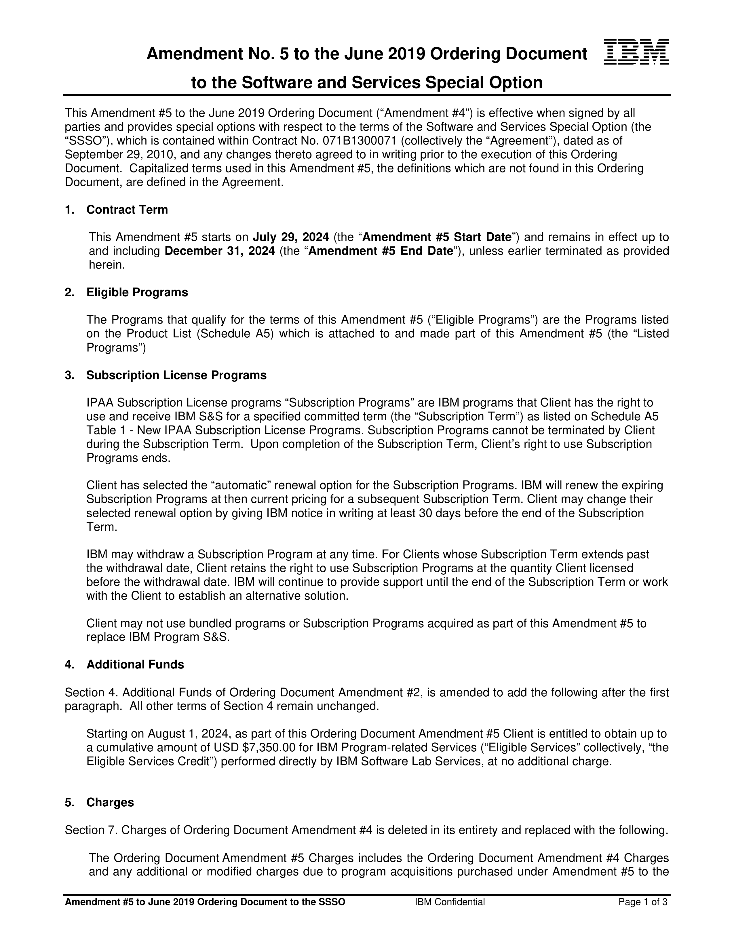 IBM Contract Change — page 99