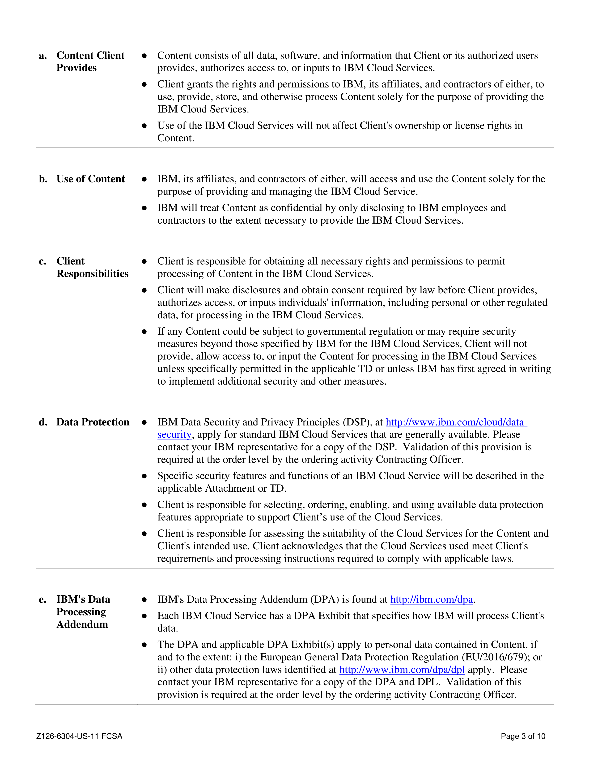 IBM Federal Cloud Services Agreement — page 3