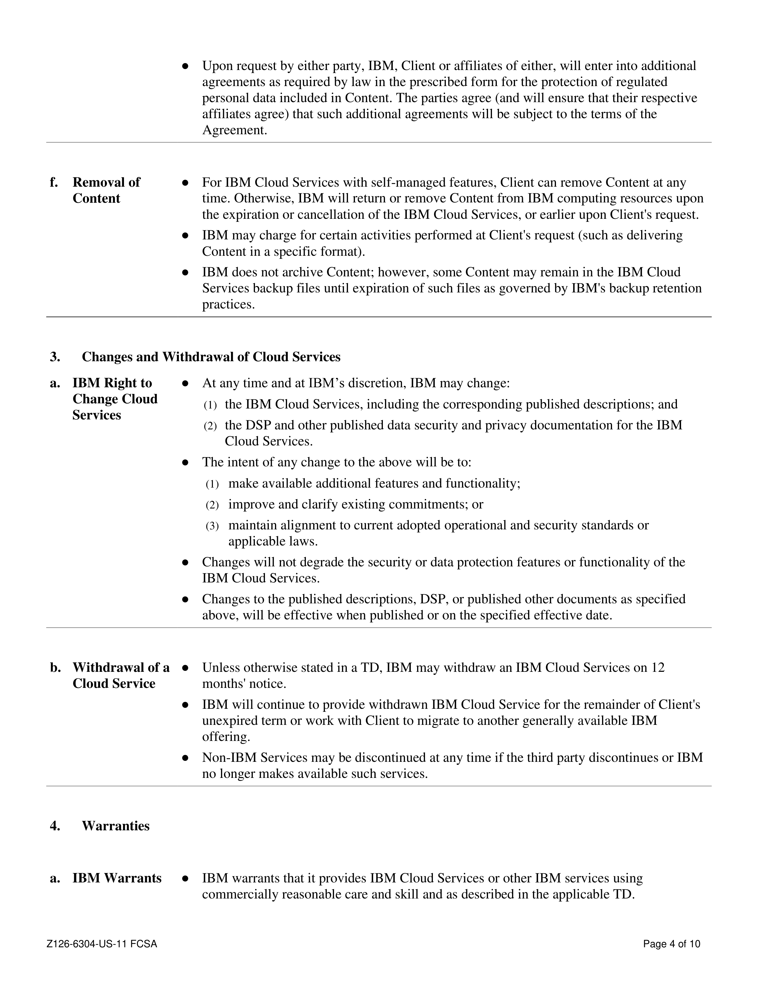IBM Federal Cloud Services Agreement — page 4