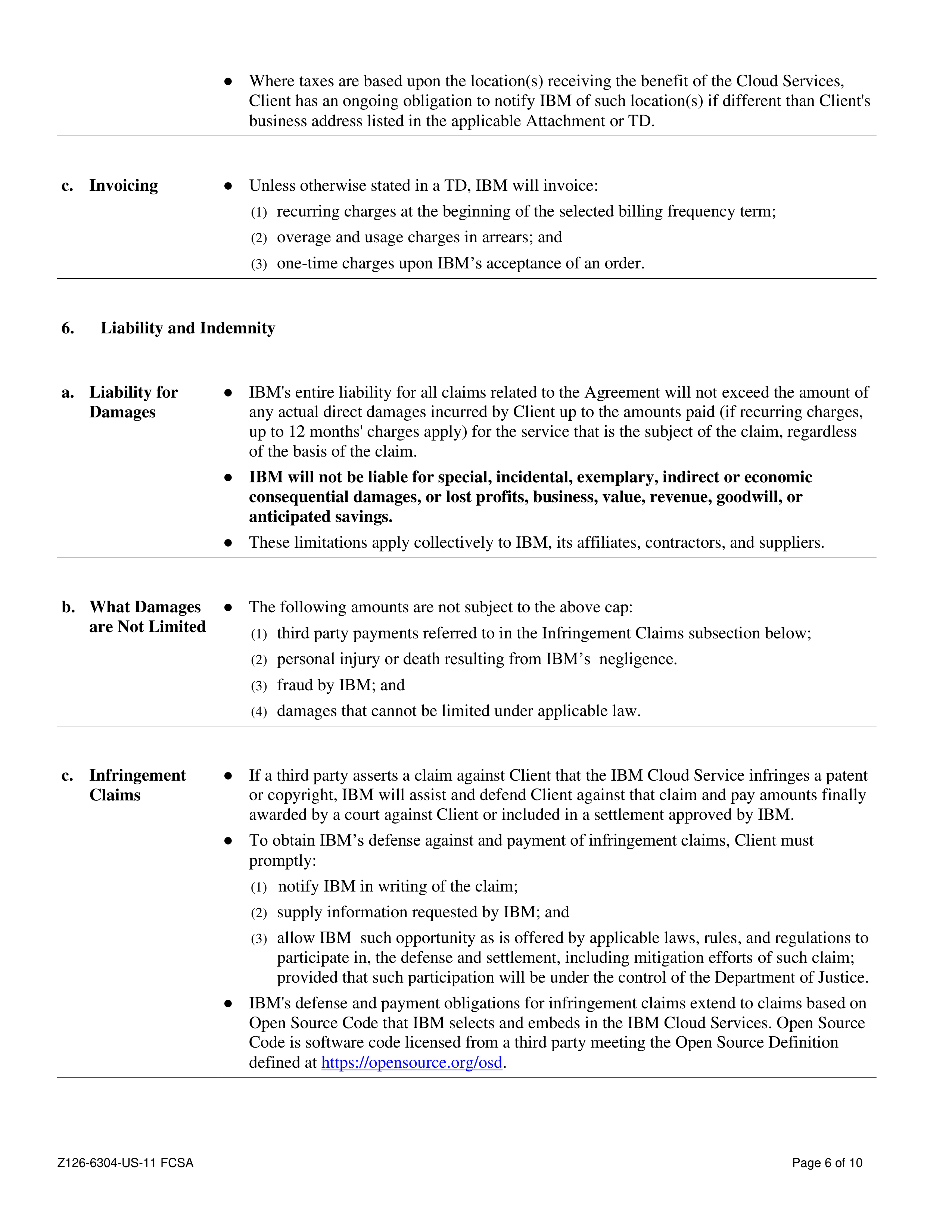 IBM Federal Cloud Services Agreement — page 6