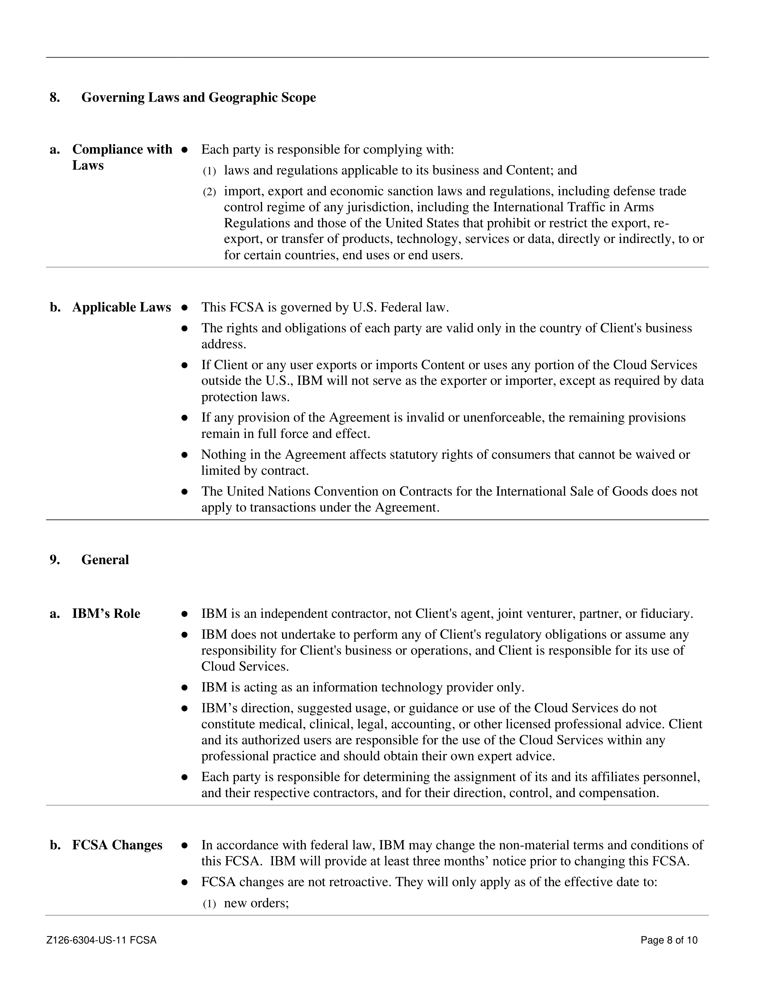 IBM Federal Cloud Services Agreement — page 8