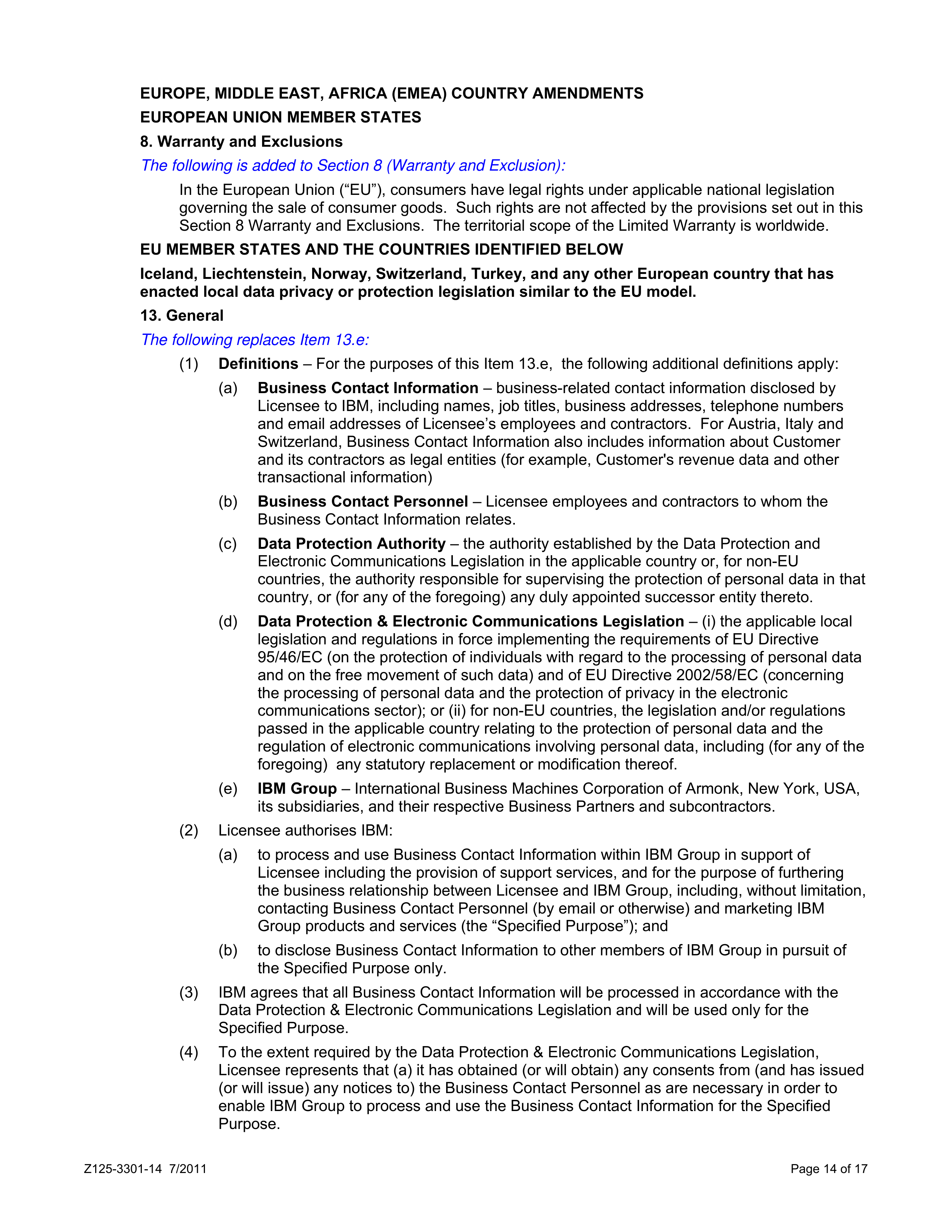 IBM International Program License Agreement — page 14