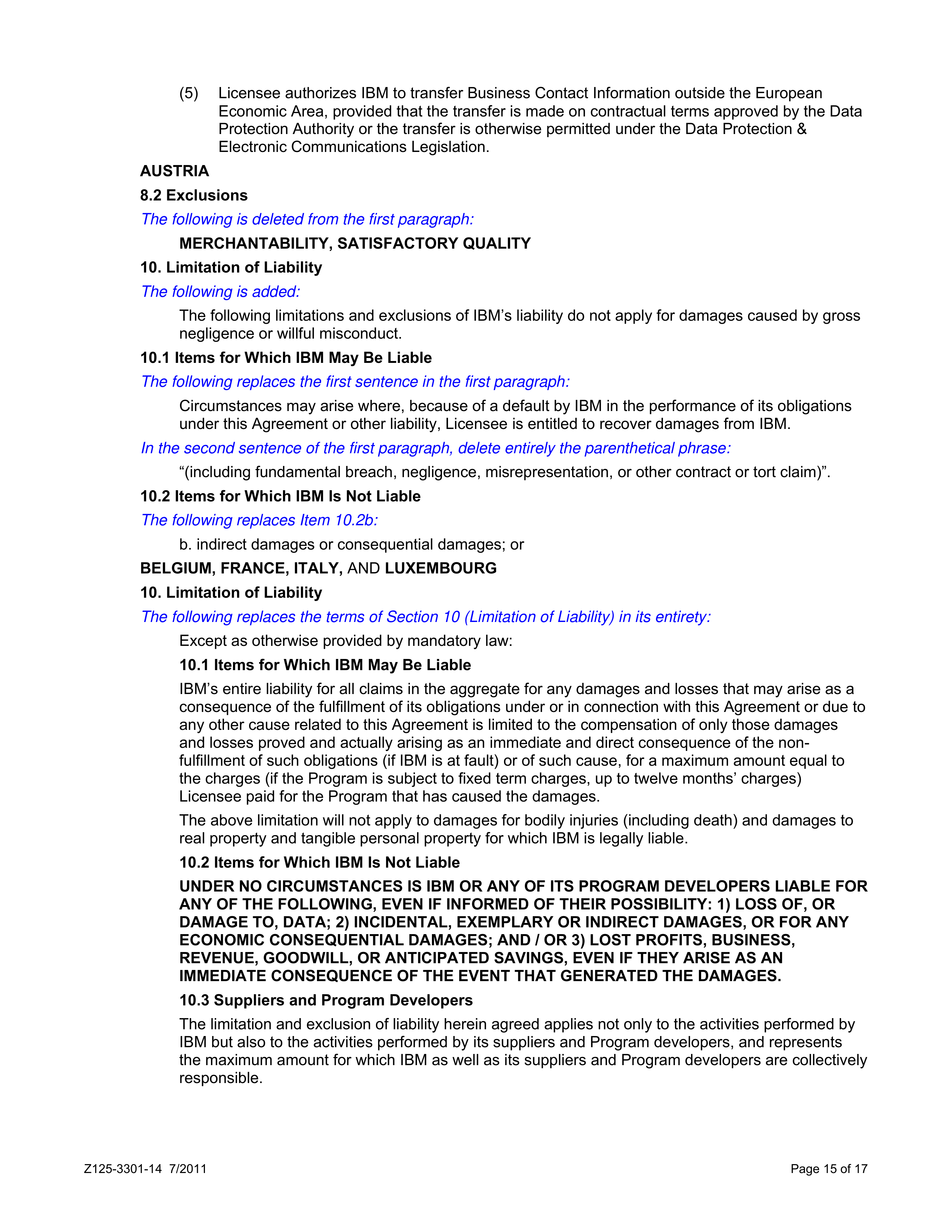 IBM International Program License Agreement — page 15