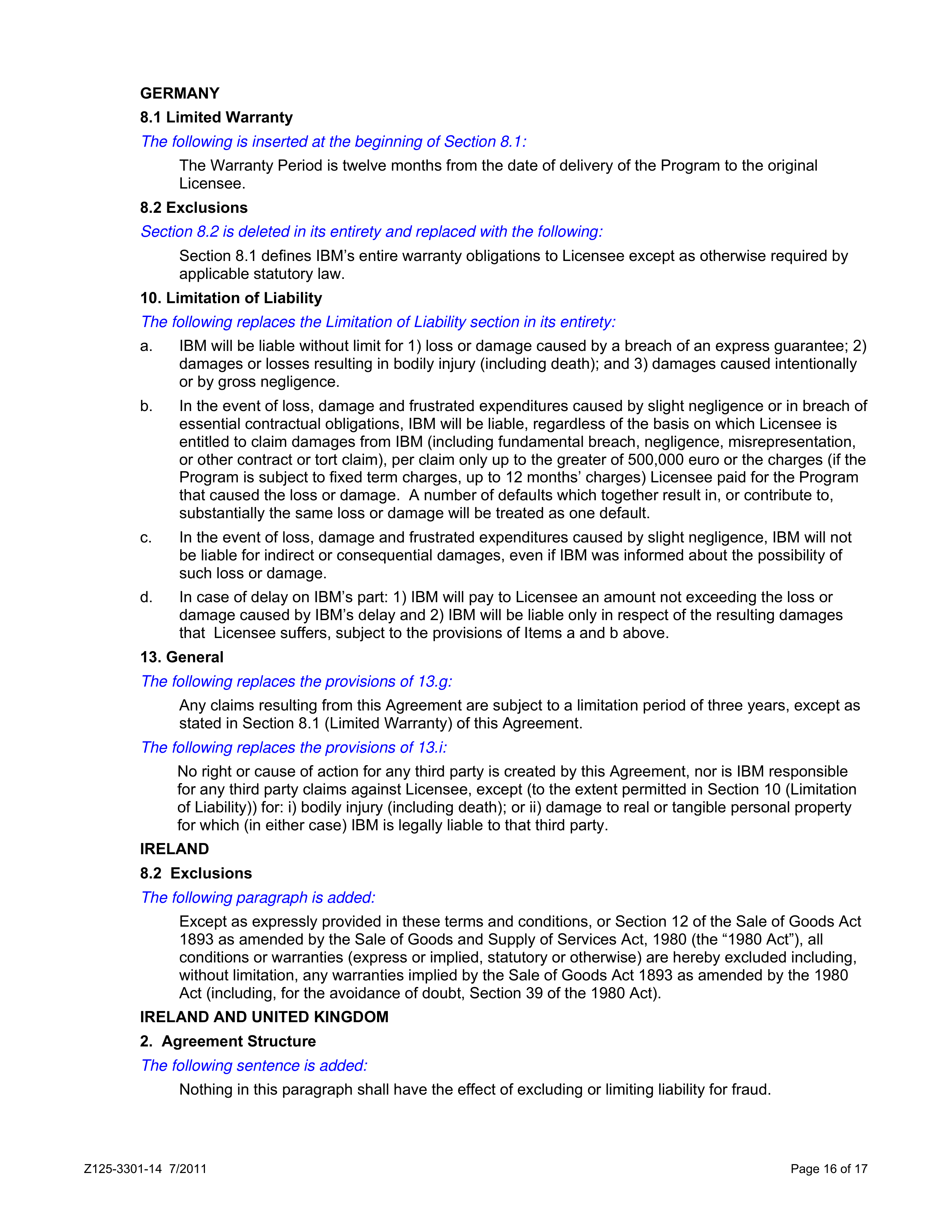 IBM International Program License Agreement — page 16