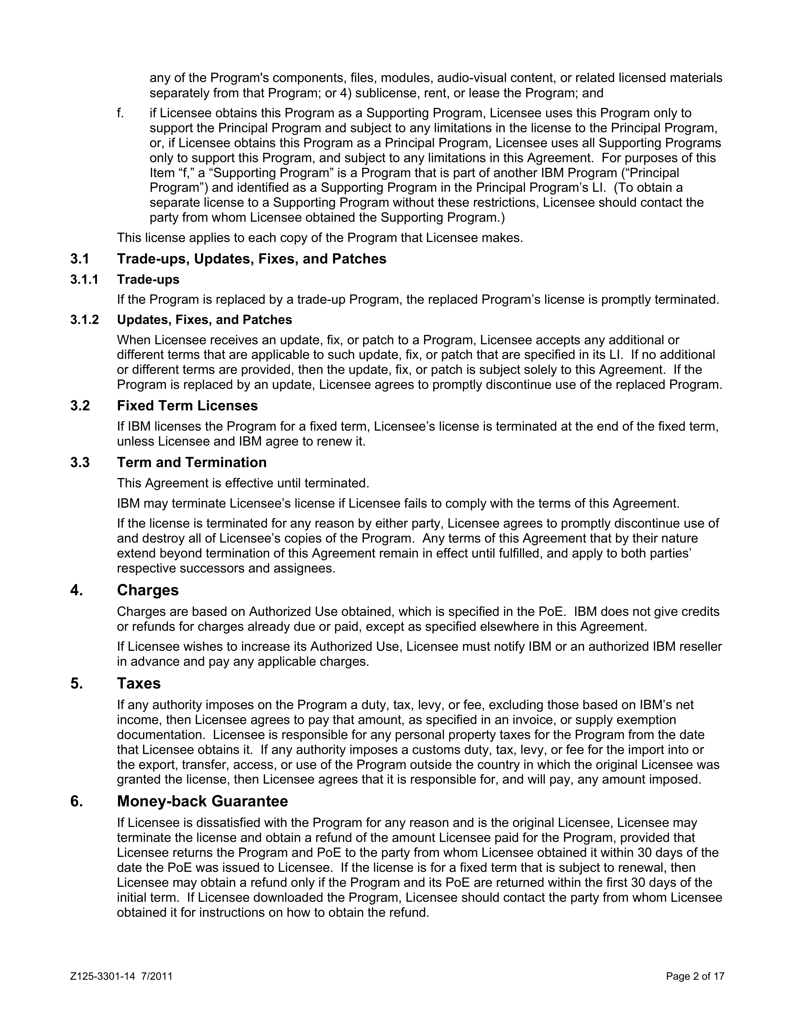 IBM International Program License Agreement — page 2