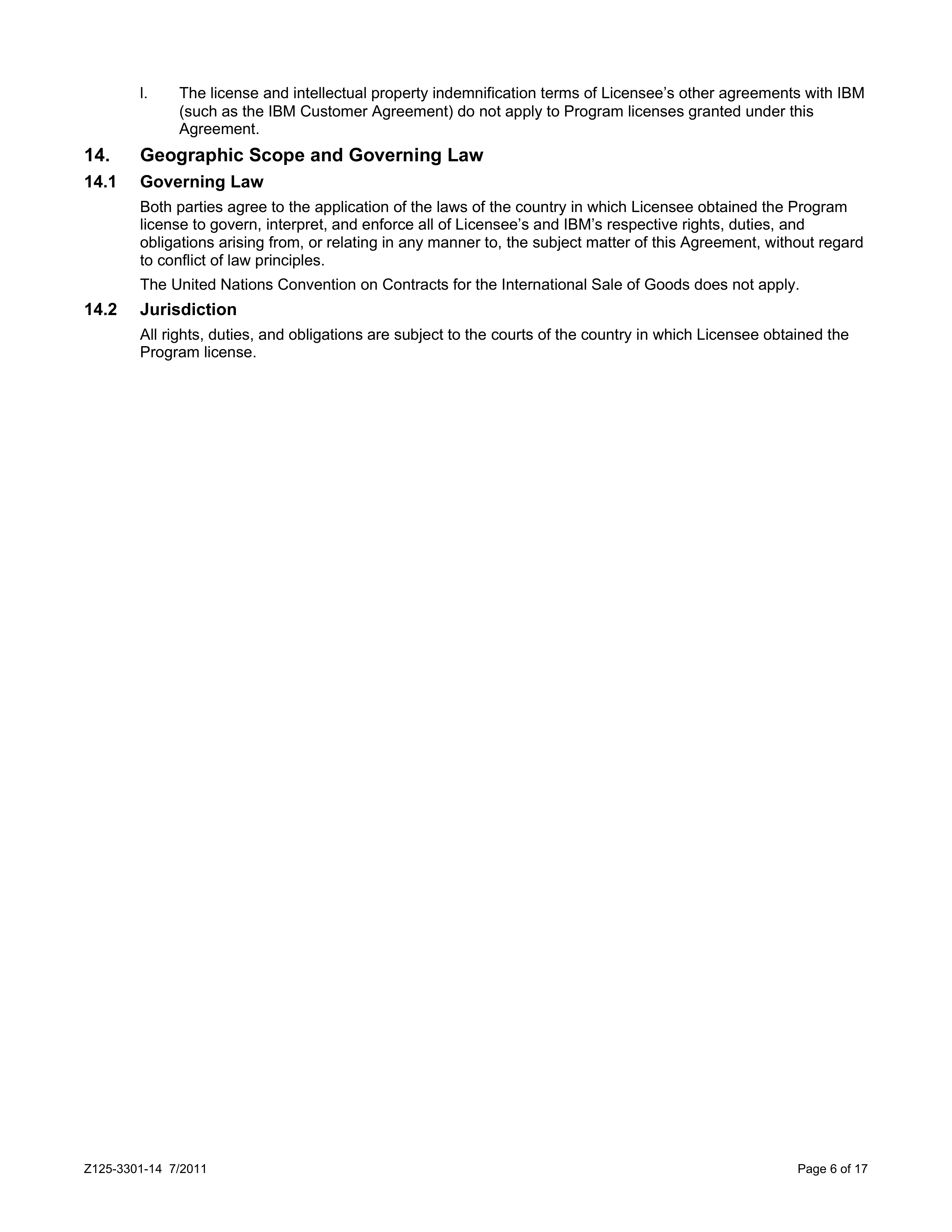 IBM International Program License Agreement — page 6