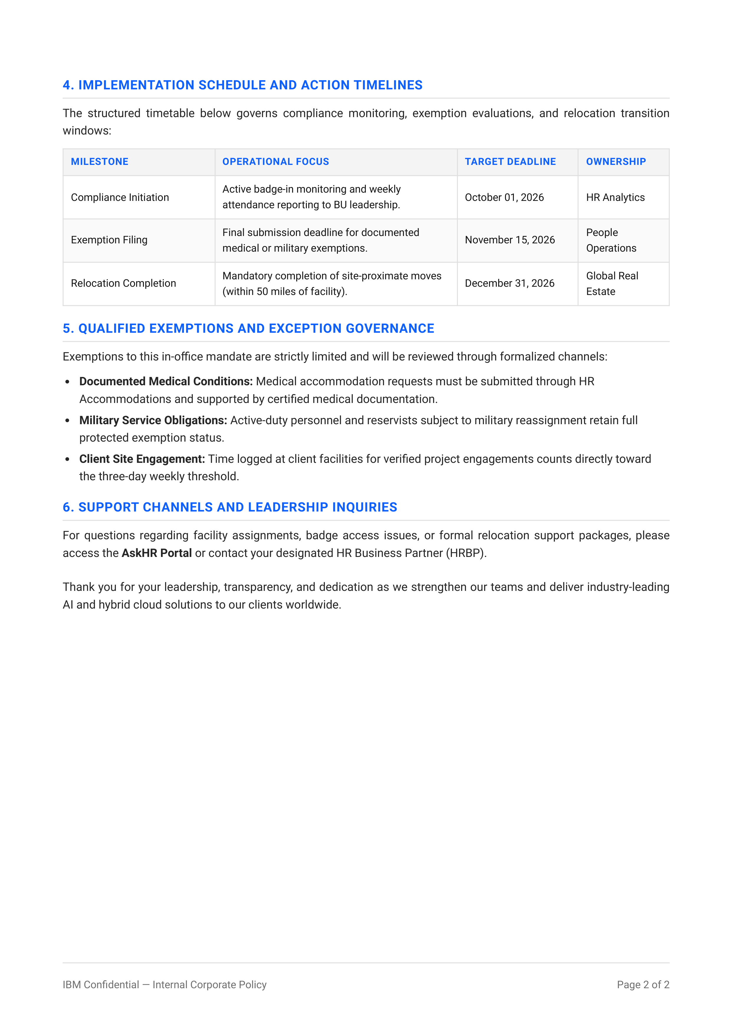 IBM Office Attendance Memo — page 2
