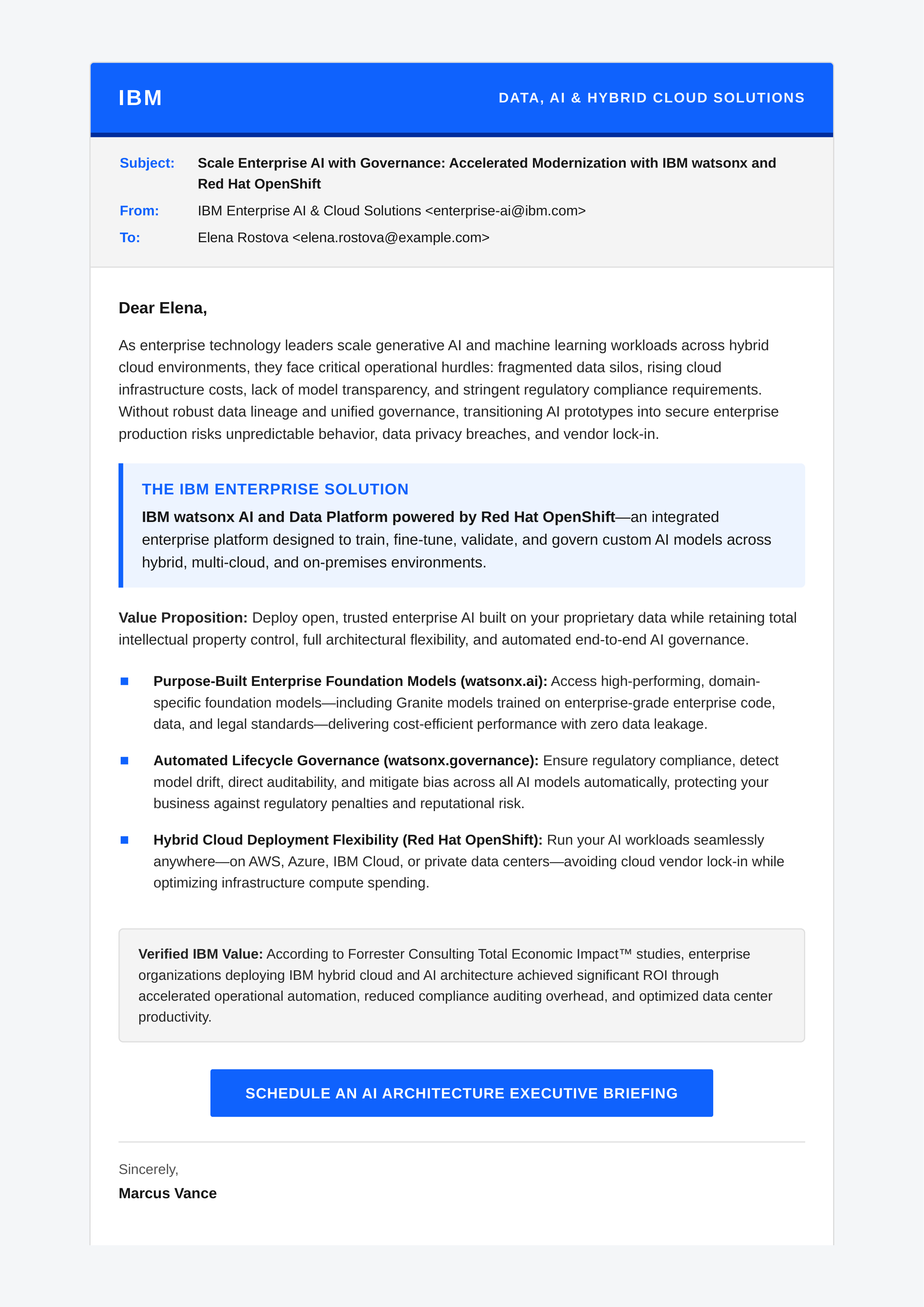 IBM Sales Email — page 1