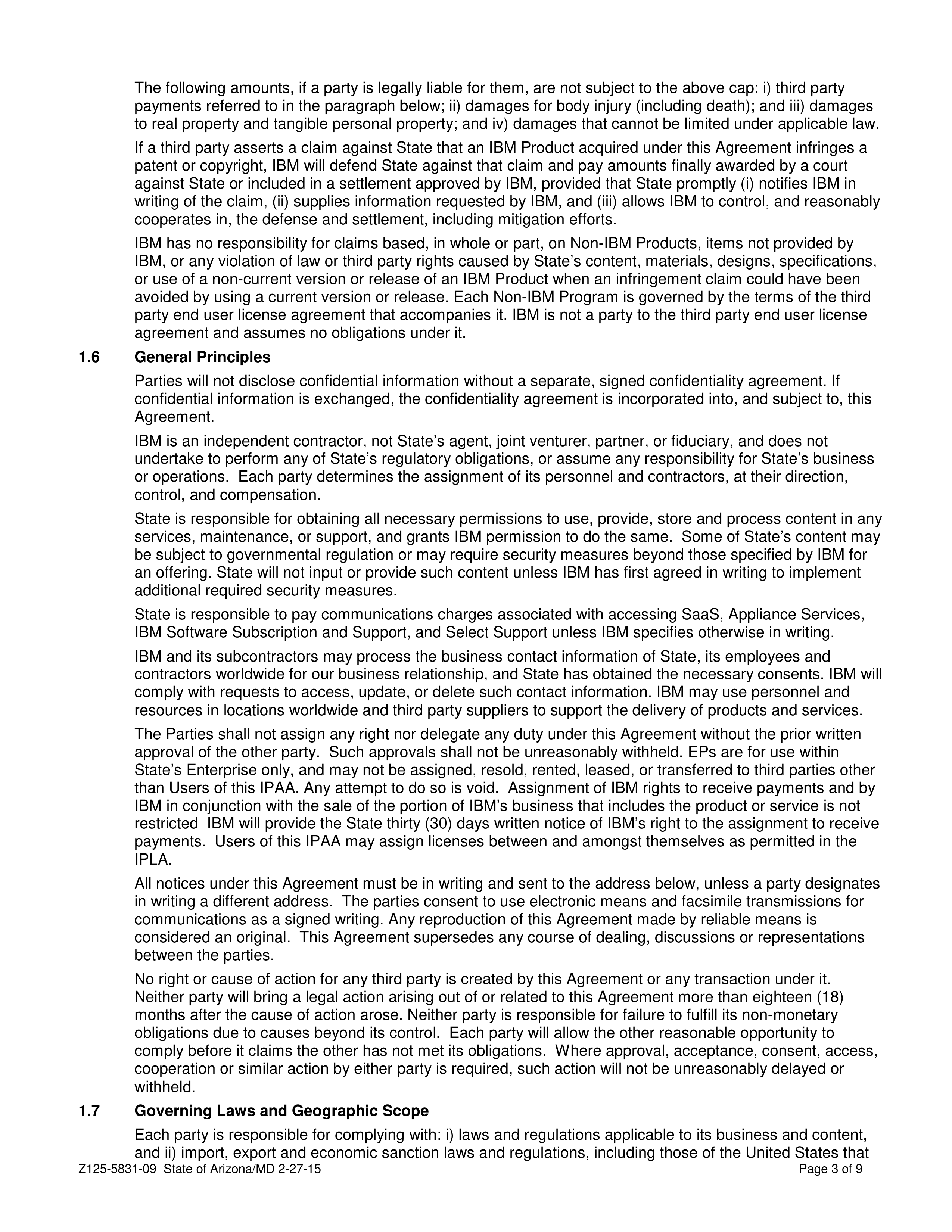 IBM and State of Arizona Contract — page 10