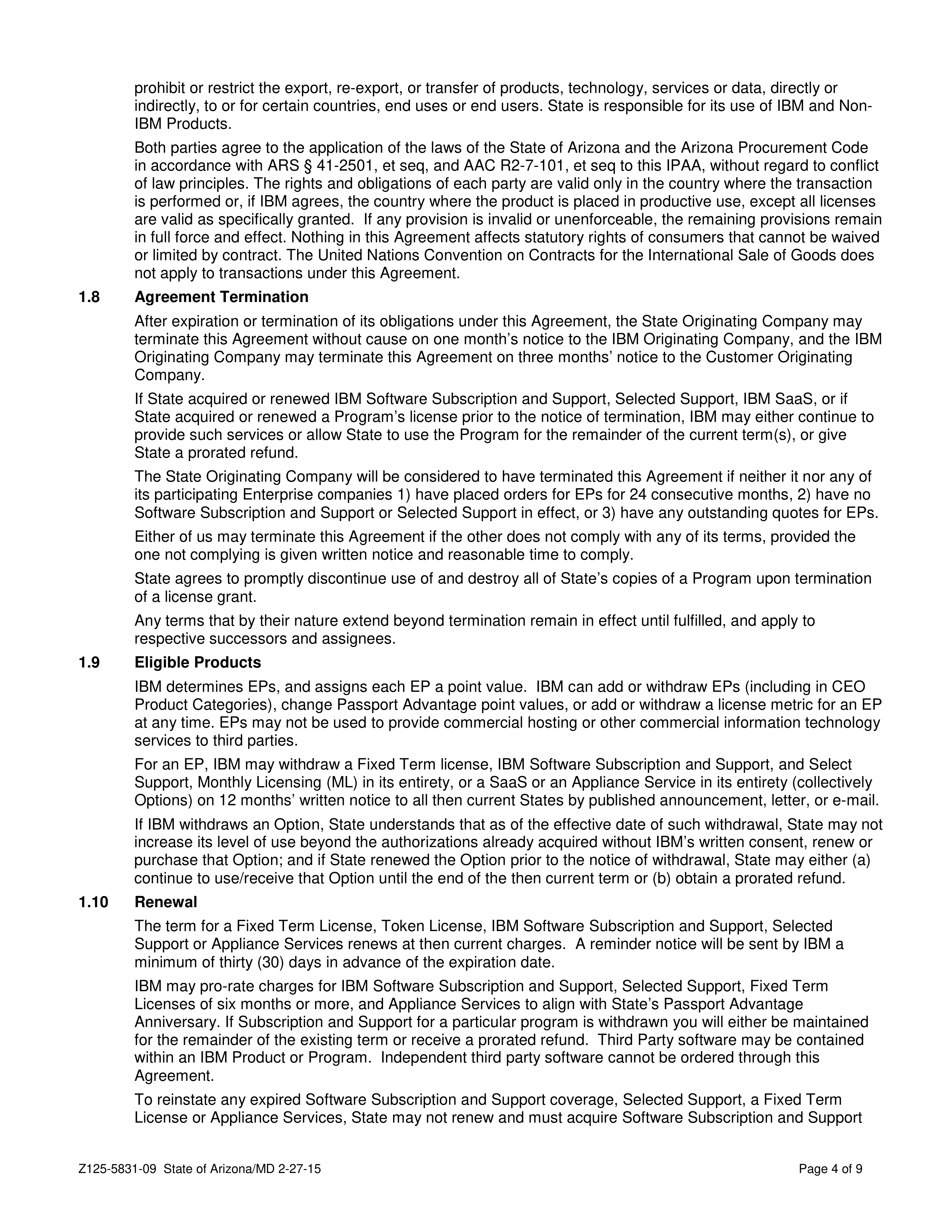 IBM and State of Arizona Contract — page 11