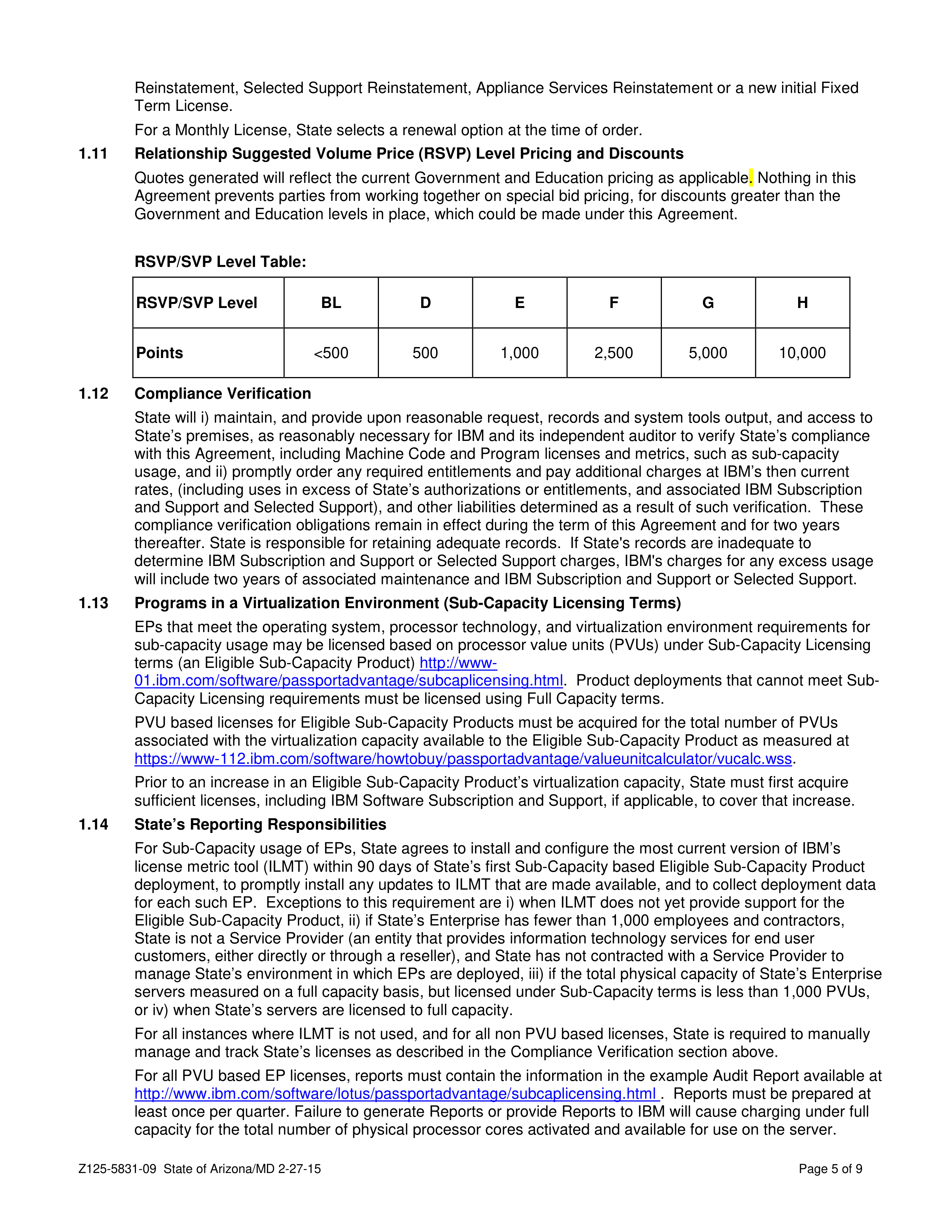 IBM and State of Arizona Contract — page 12
