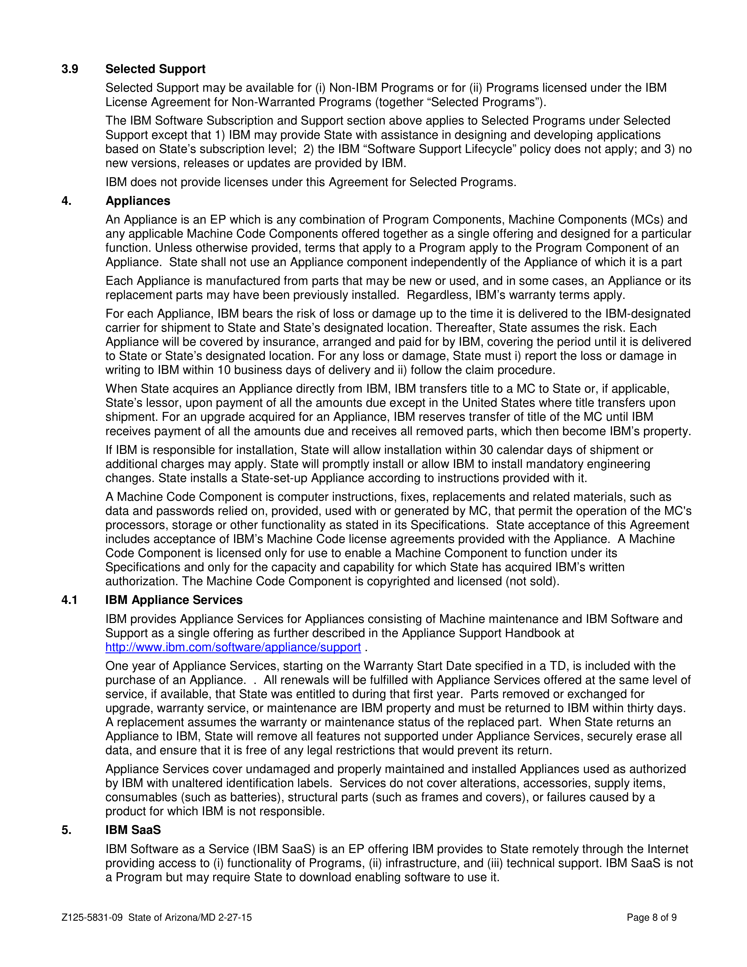 IBM and State of Arizona Contract — page 15