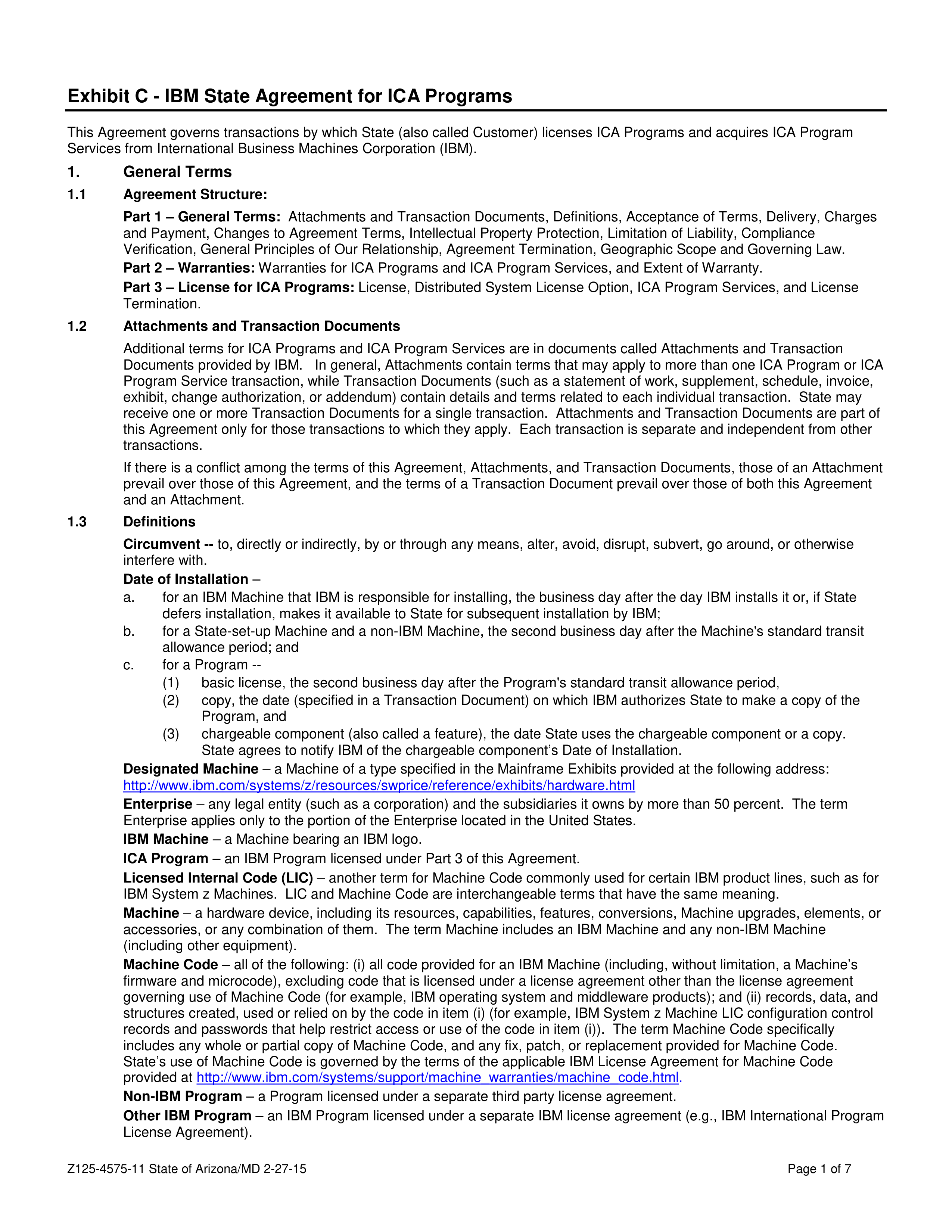 IBM and State of Arizona Contract — page 17