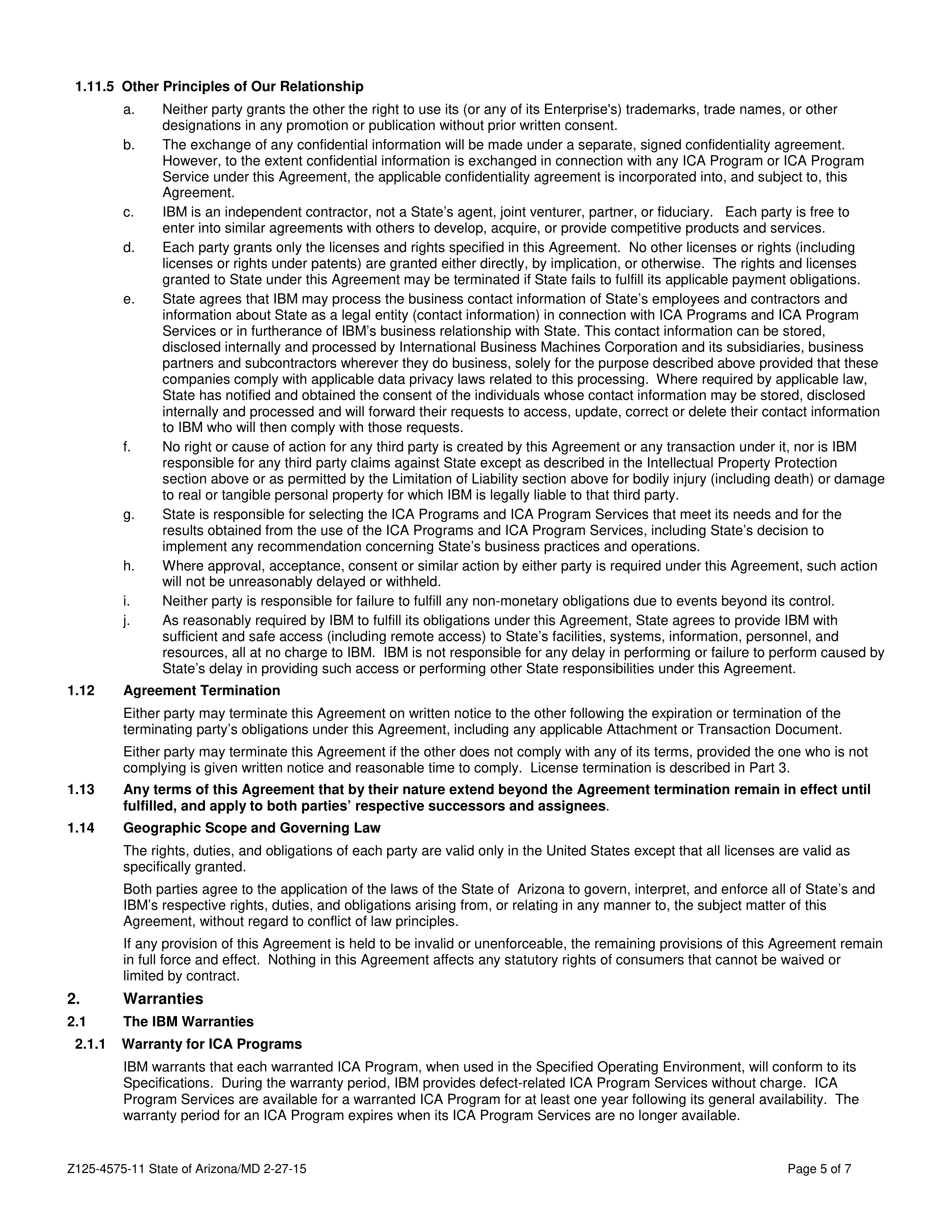 IBM and State of Arizona Contract — page 21