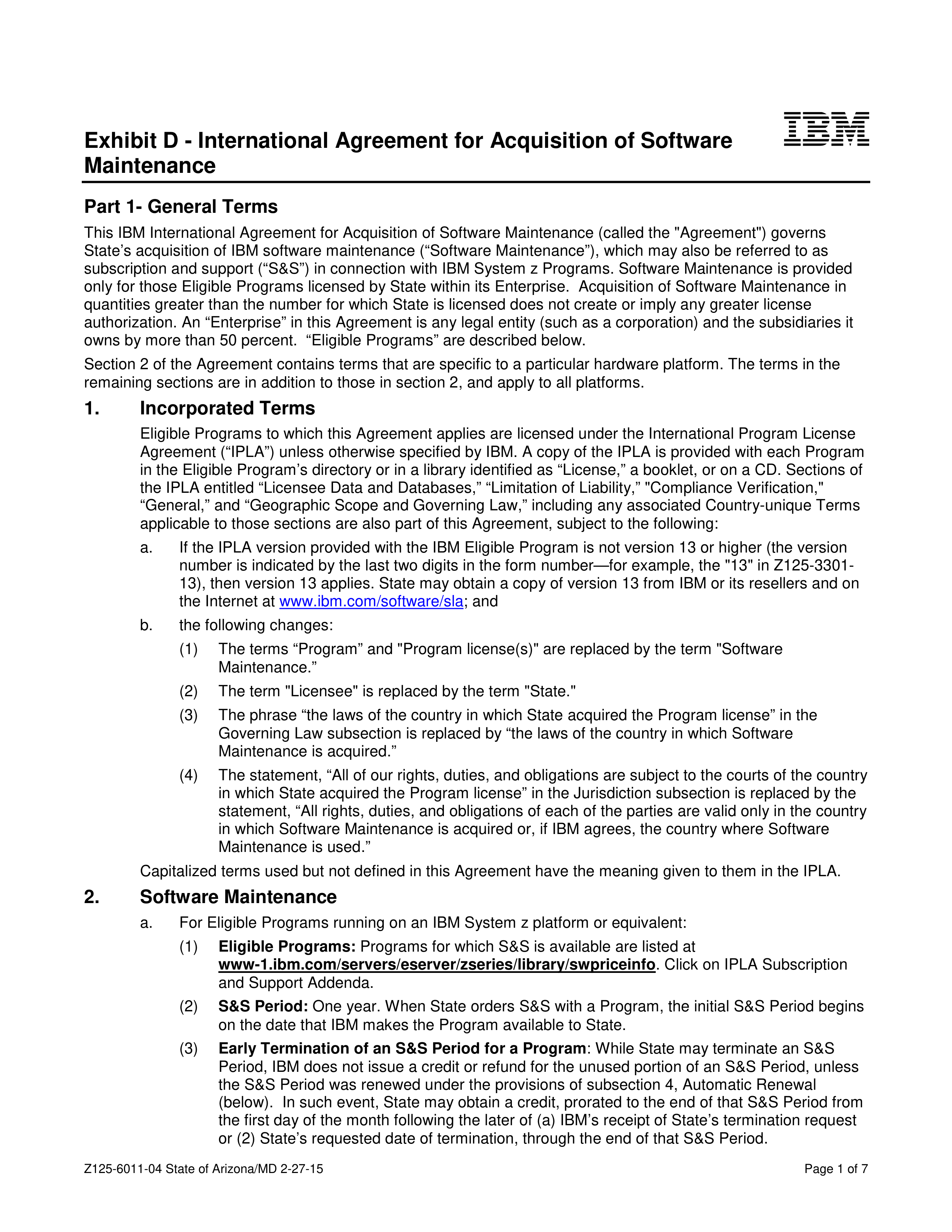 IBM and State of Arizona Contract — page 24