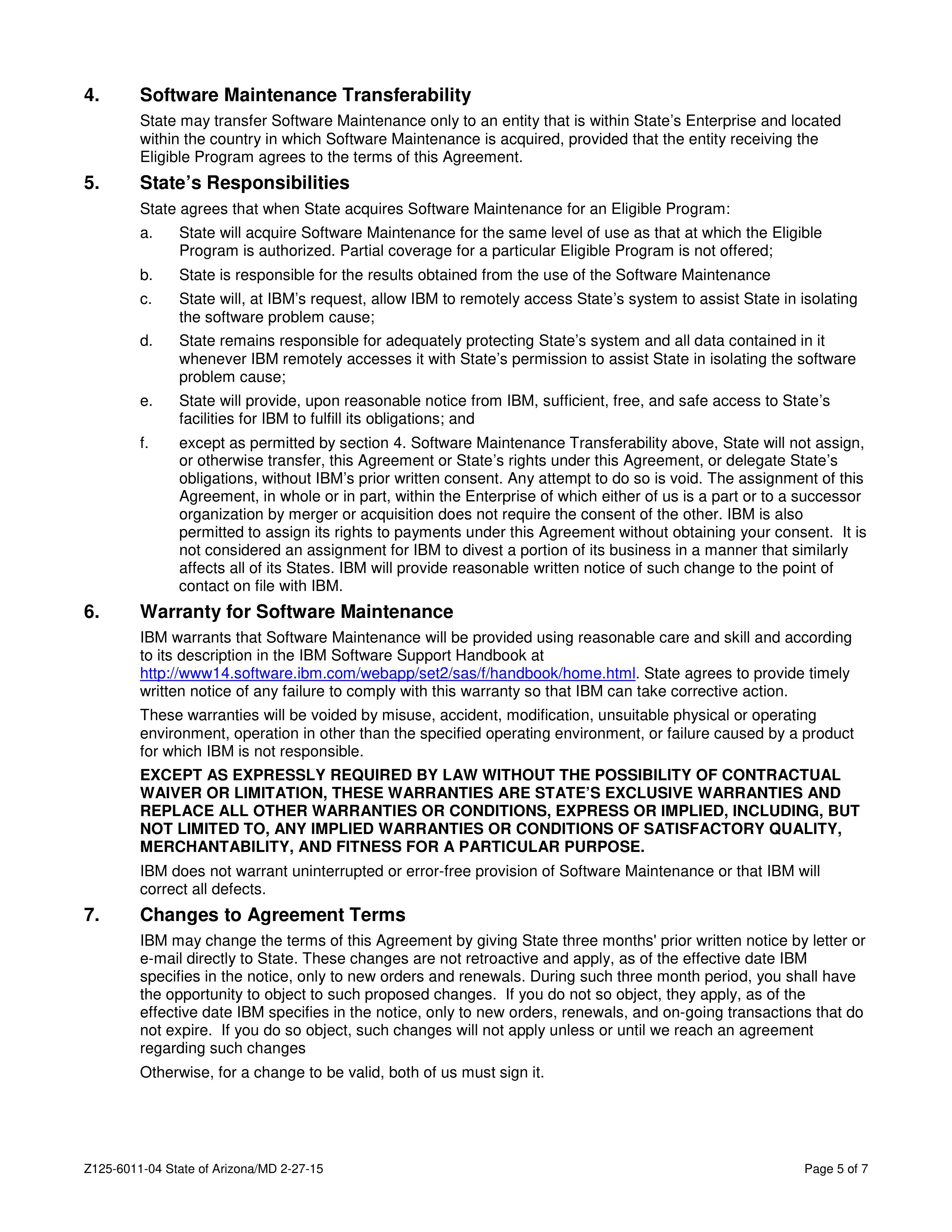 IBM and State of Arizona Contract — page 28