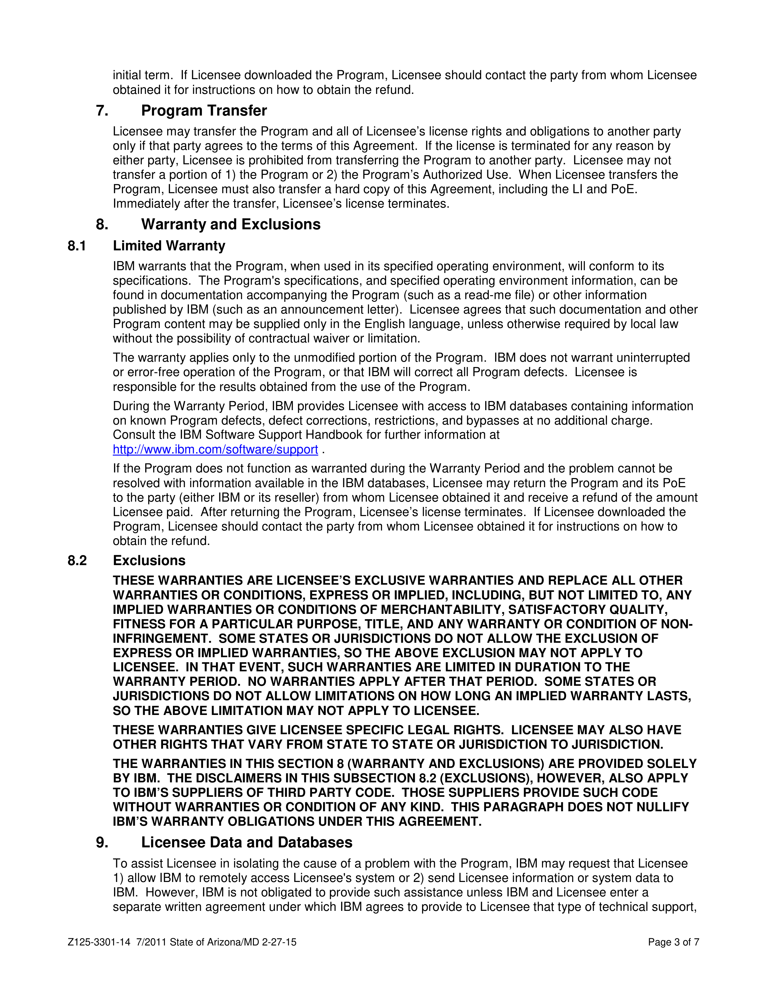 IBM and State of Arizona Contract — page 33
