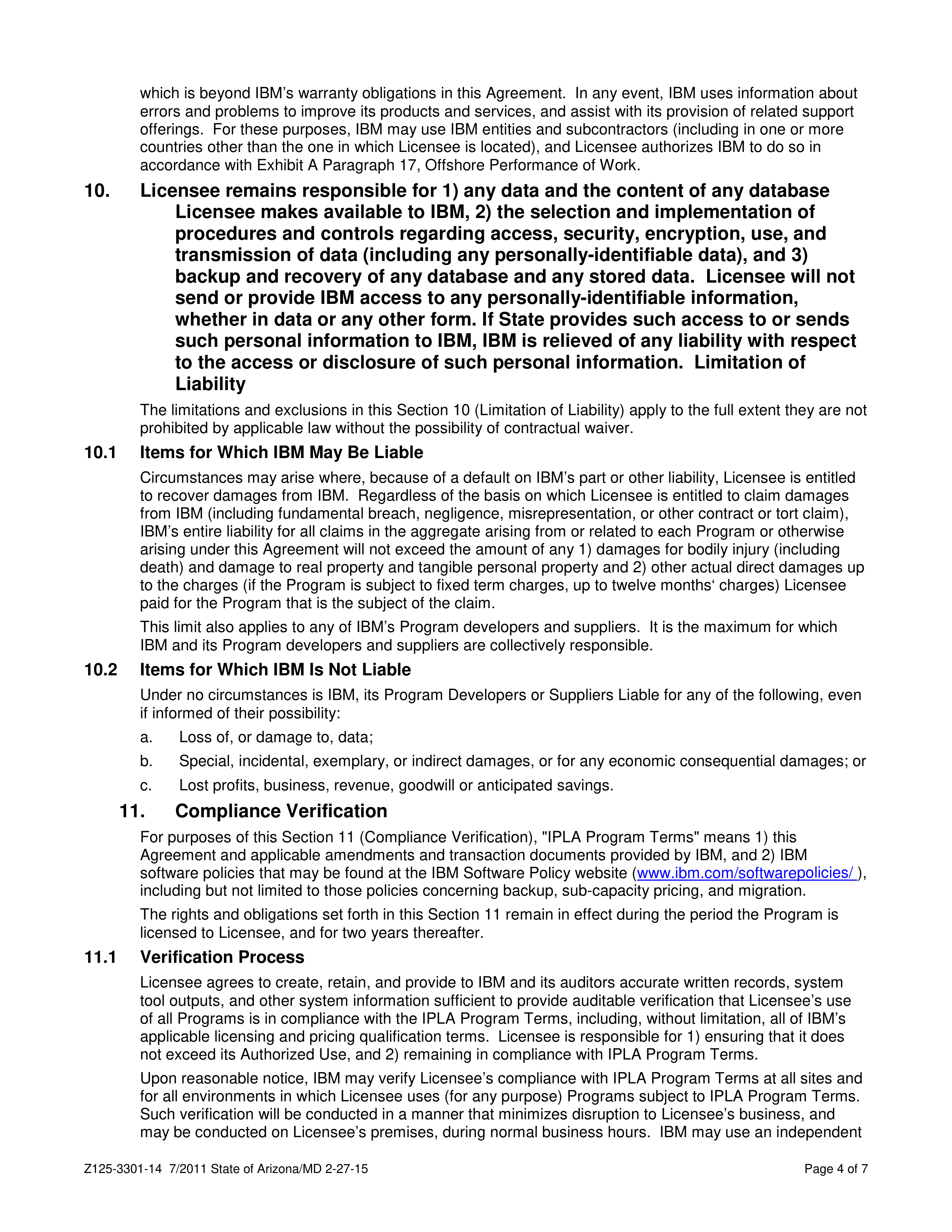 IBM and State of Arizona Contract — page 34