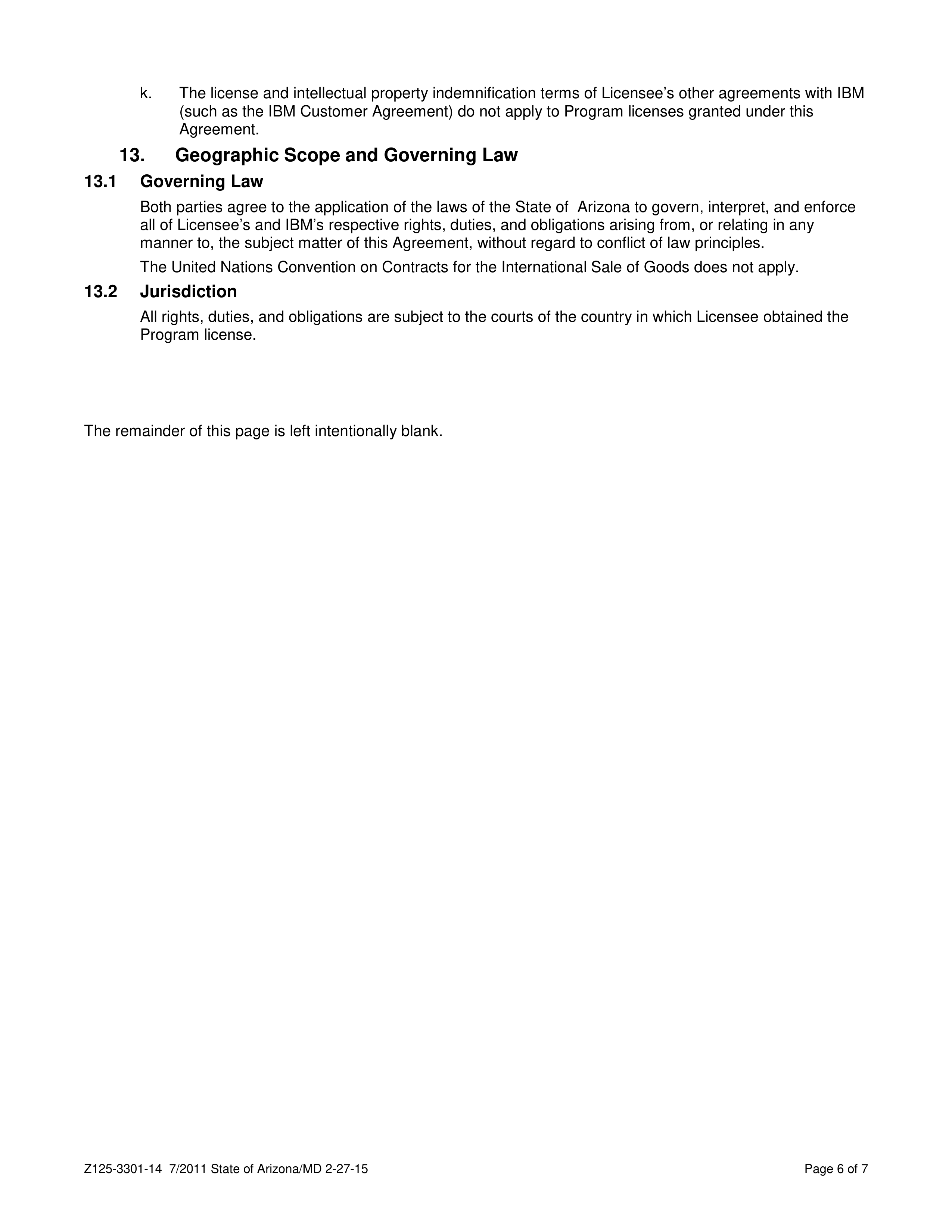 IBM and State of Arizona Contract — page 36