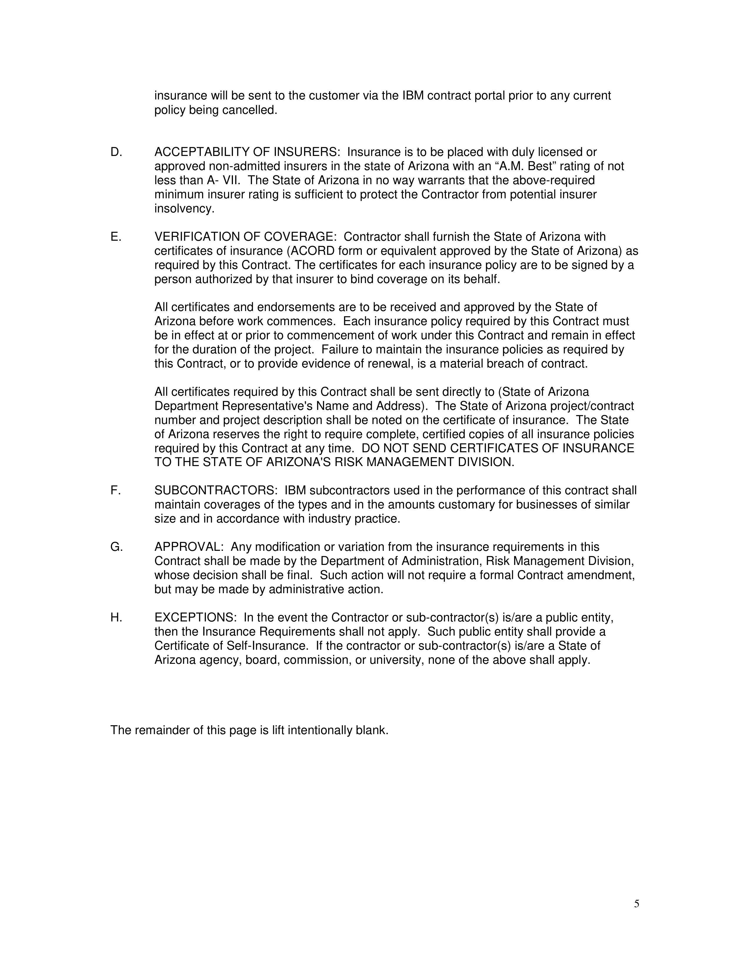 IBM and State of Arizona Contract — page 7