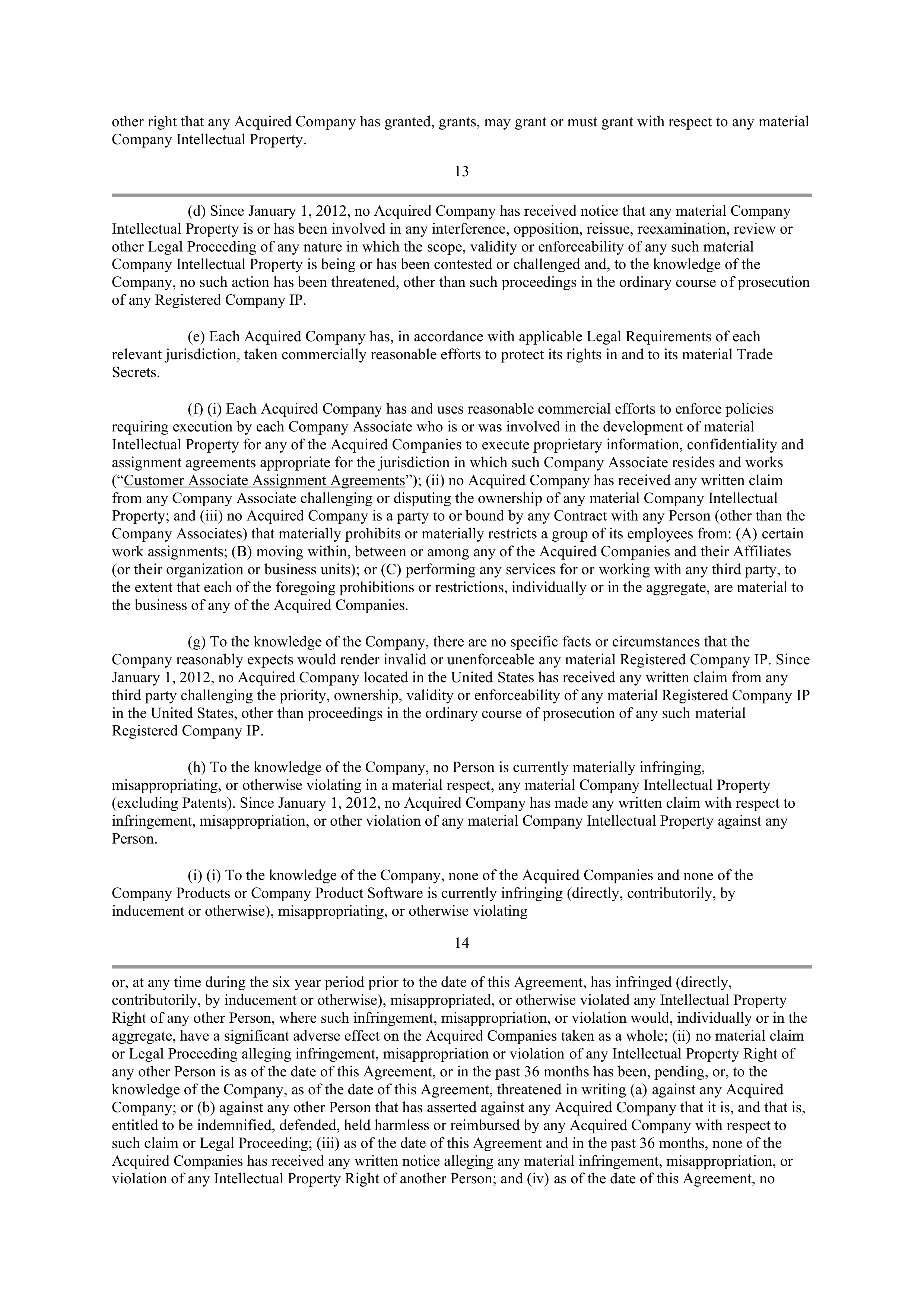 INTEL AGREEMENT AND PLAN OF MERGER — page 13