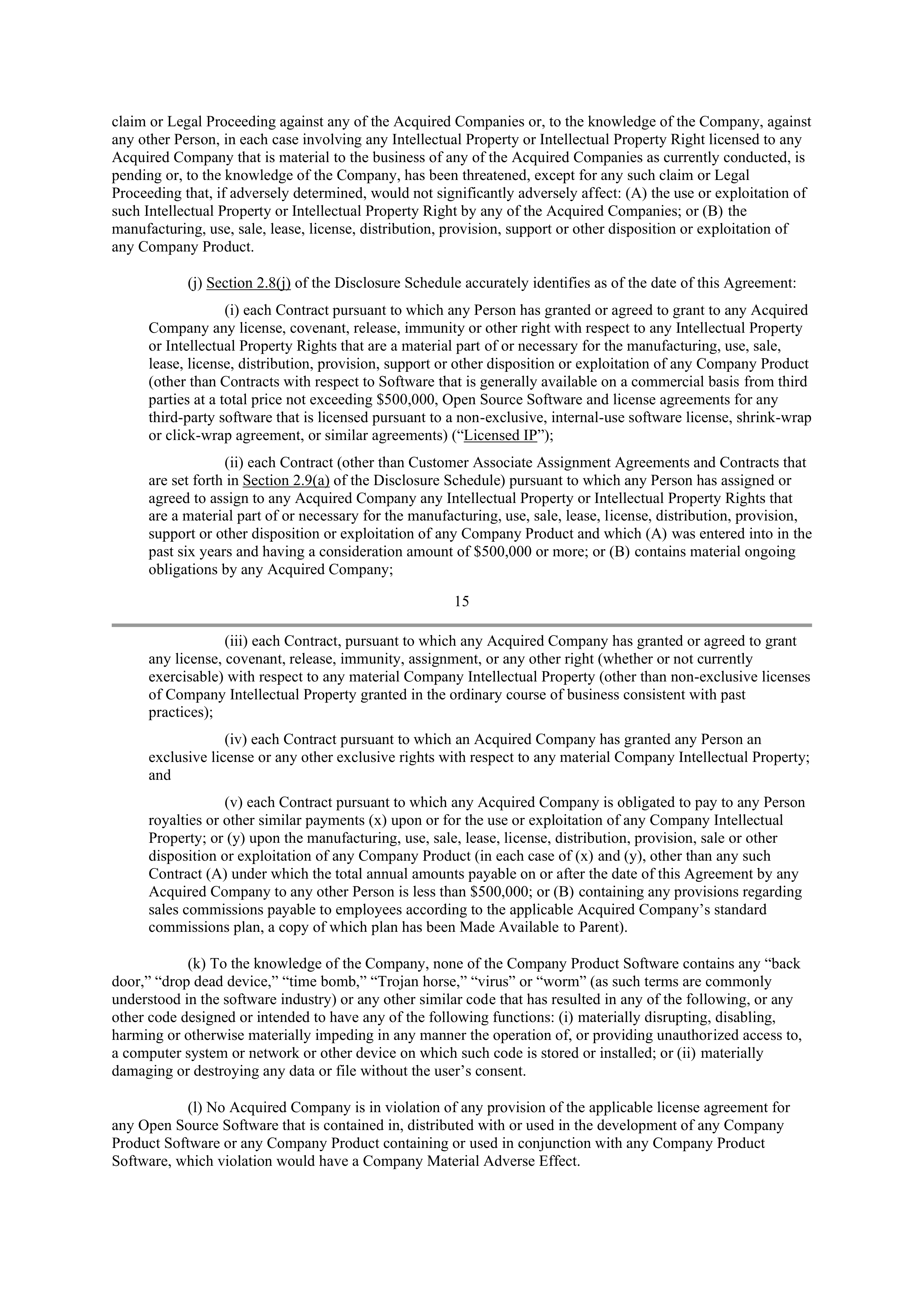 INTEL AGREEMENT AND PLAN OF MERGER — page 14