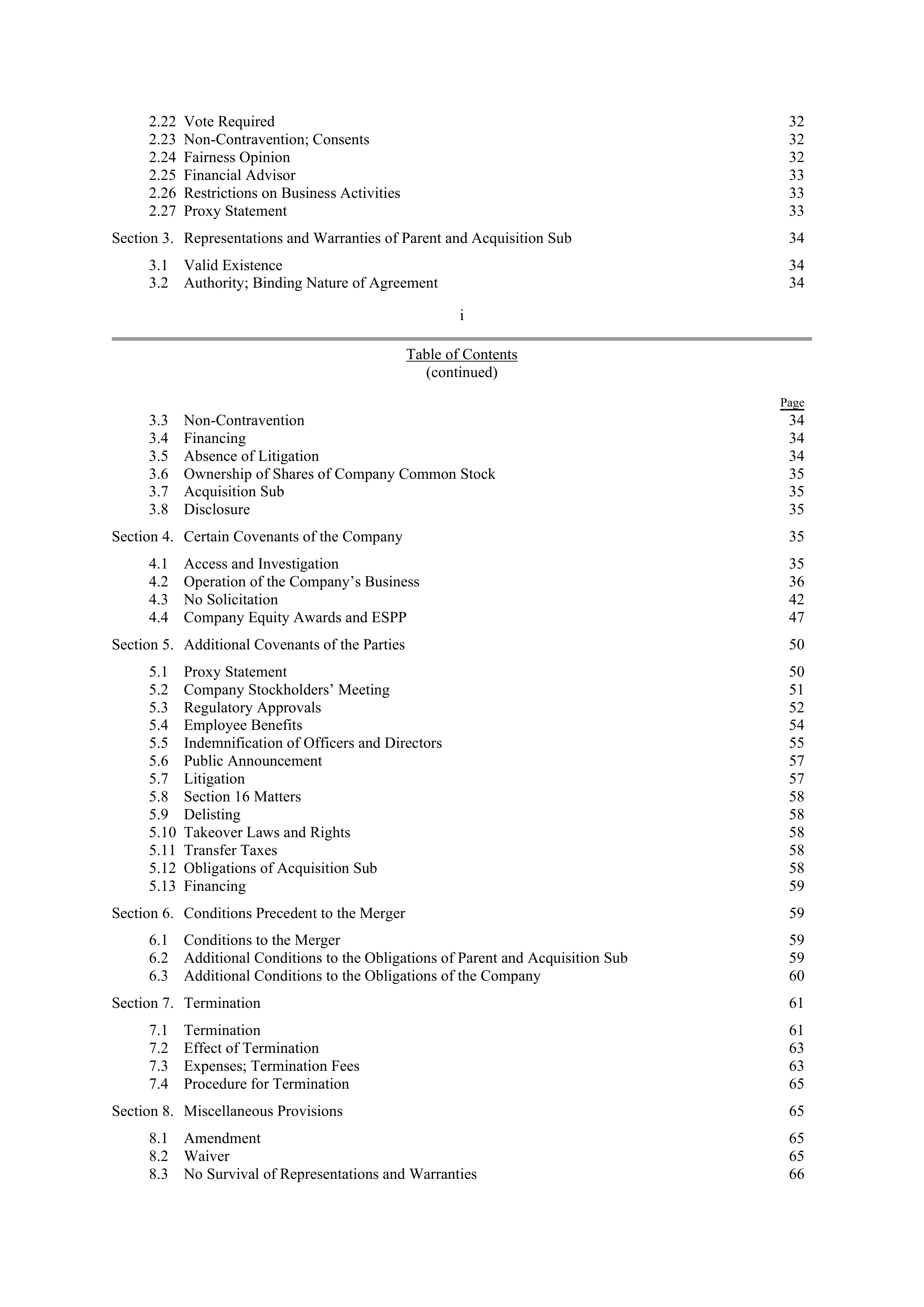 INTEL AGREEMENT AND PLAN OF MERGER — page 2