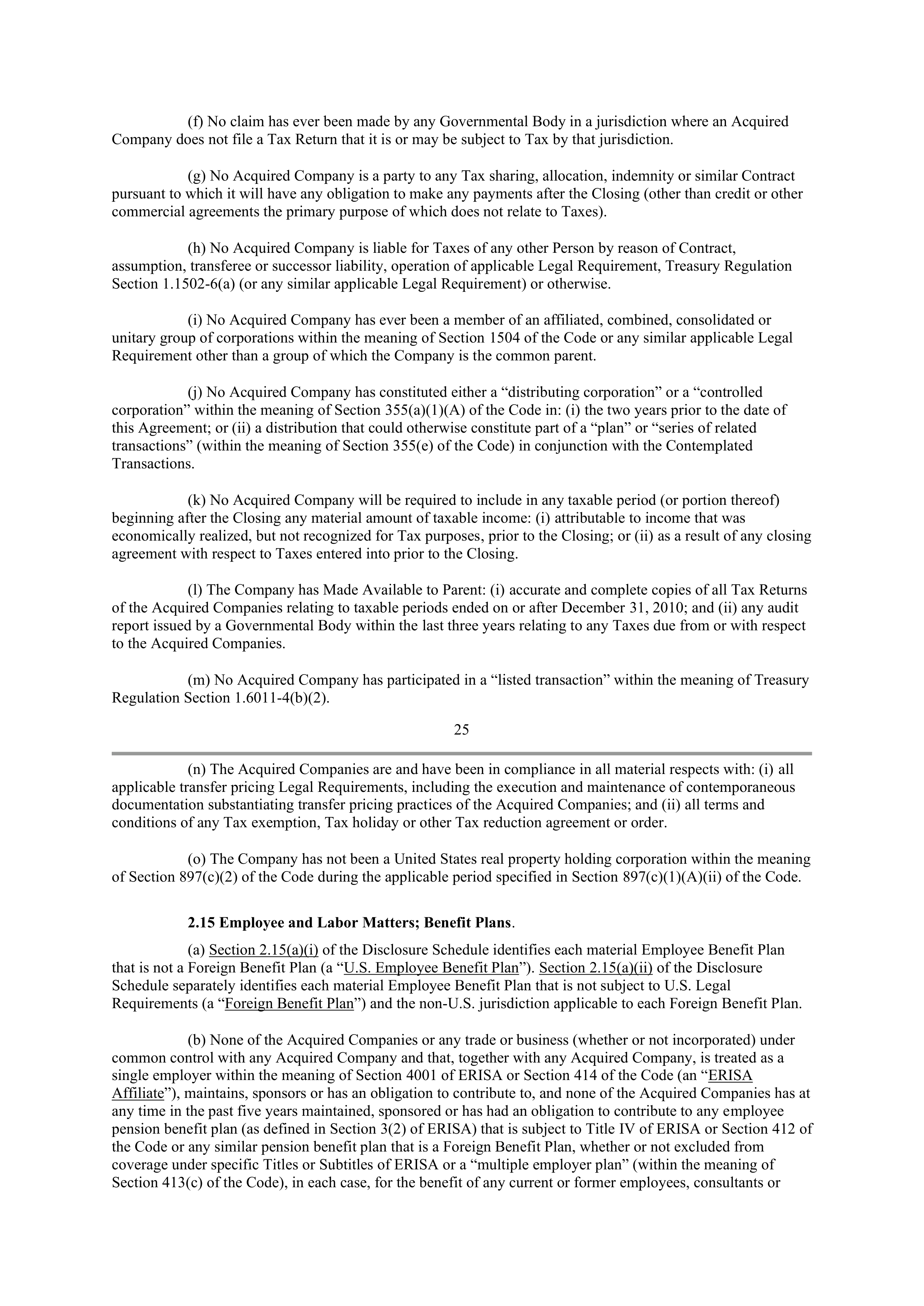 INTEL AGREEMENT AND PLAN OF MERGER — page 21