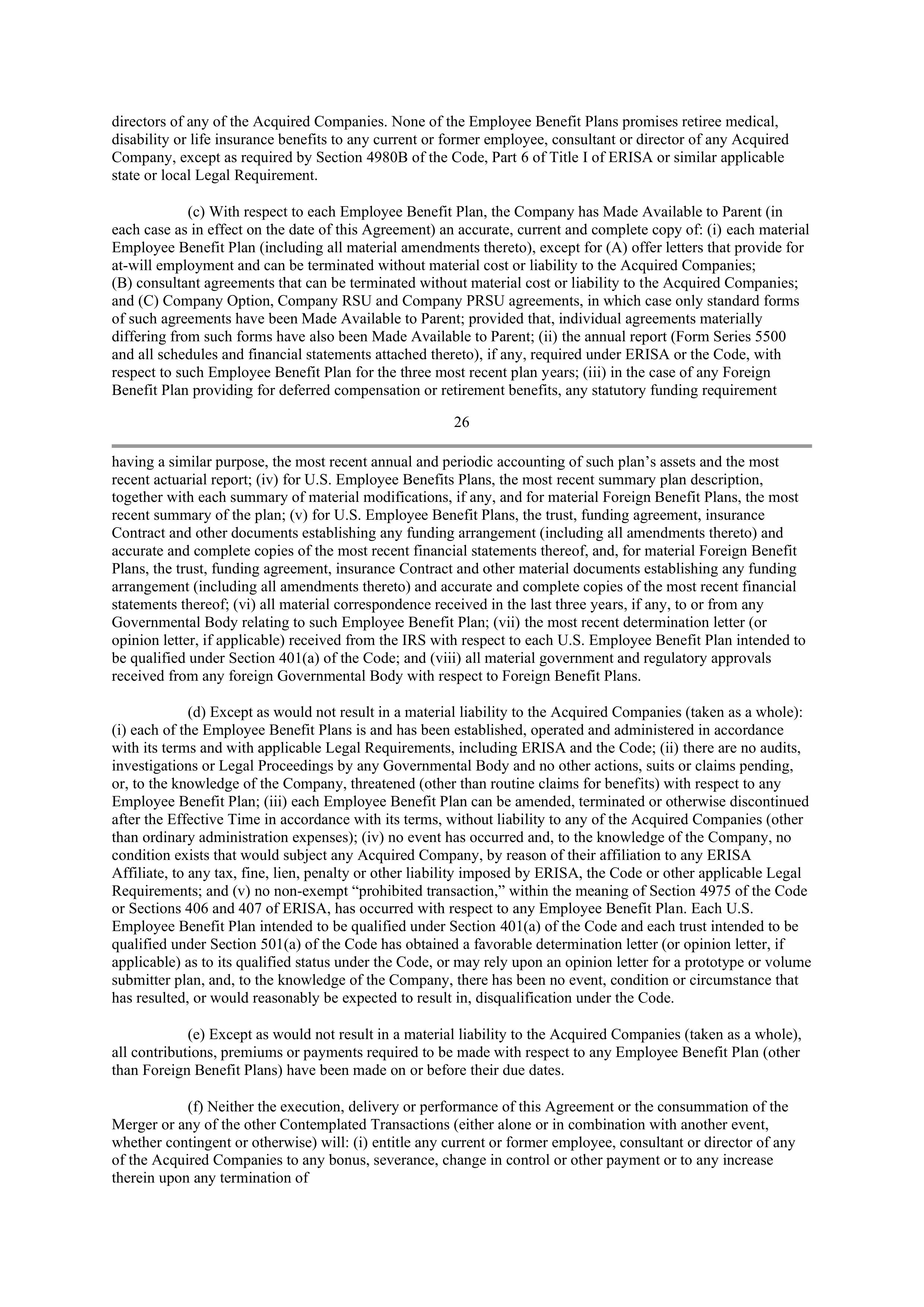 INTEL AGREEMENT AND PLAN OF MERGER — page 22