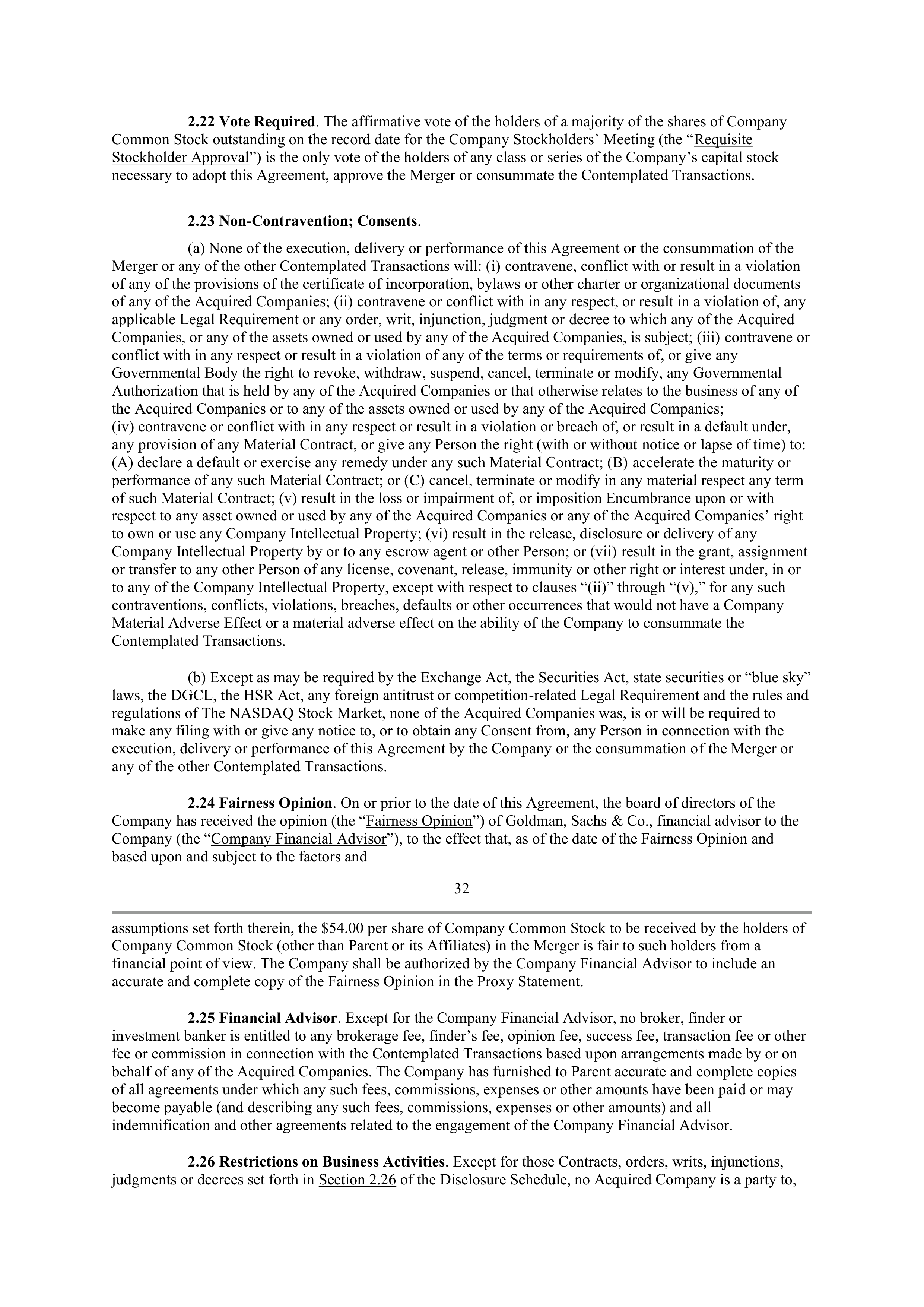 INTEL AGREEMENT AND PLAN OF MERGER — page 26
