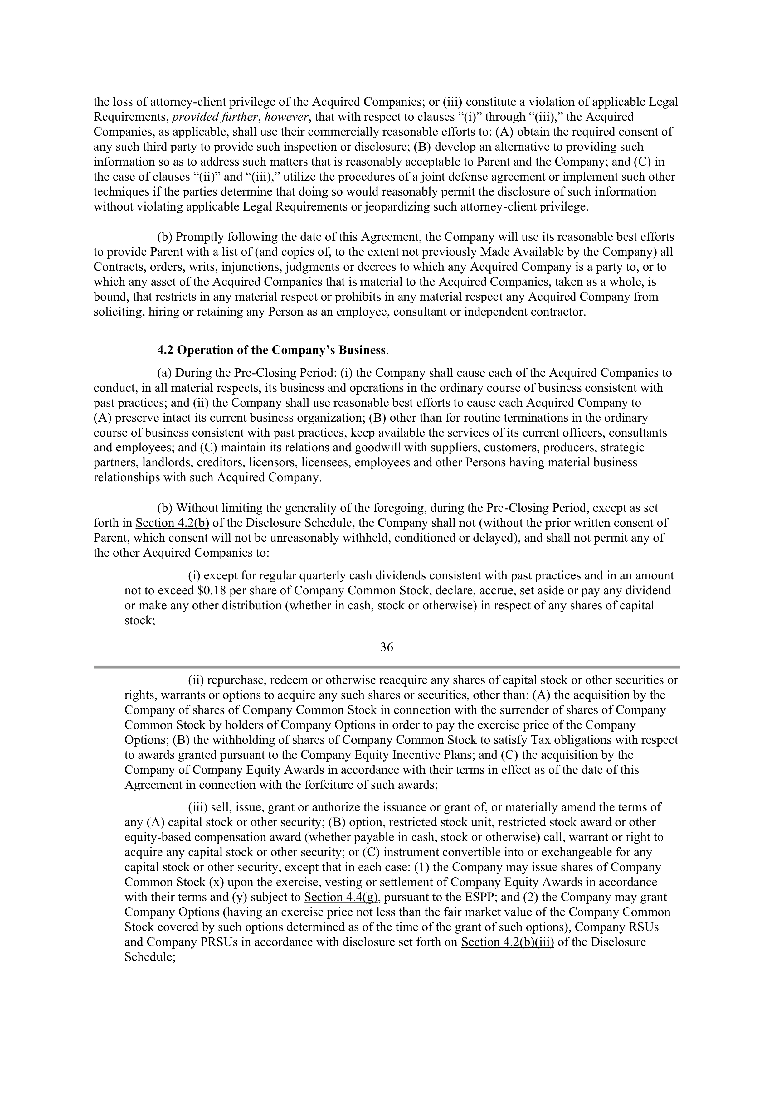 INTEL AGREEMENT AND PLAN OF MERGER — page 29