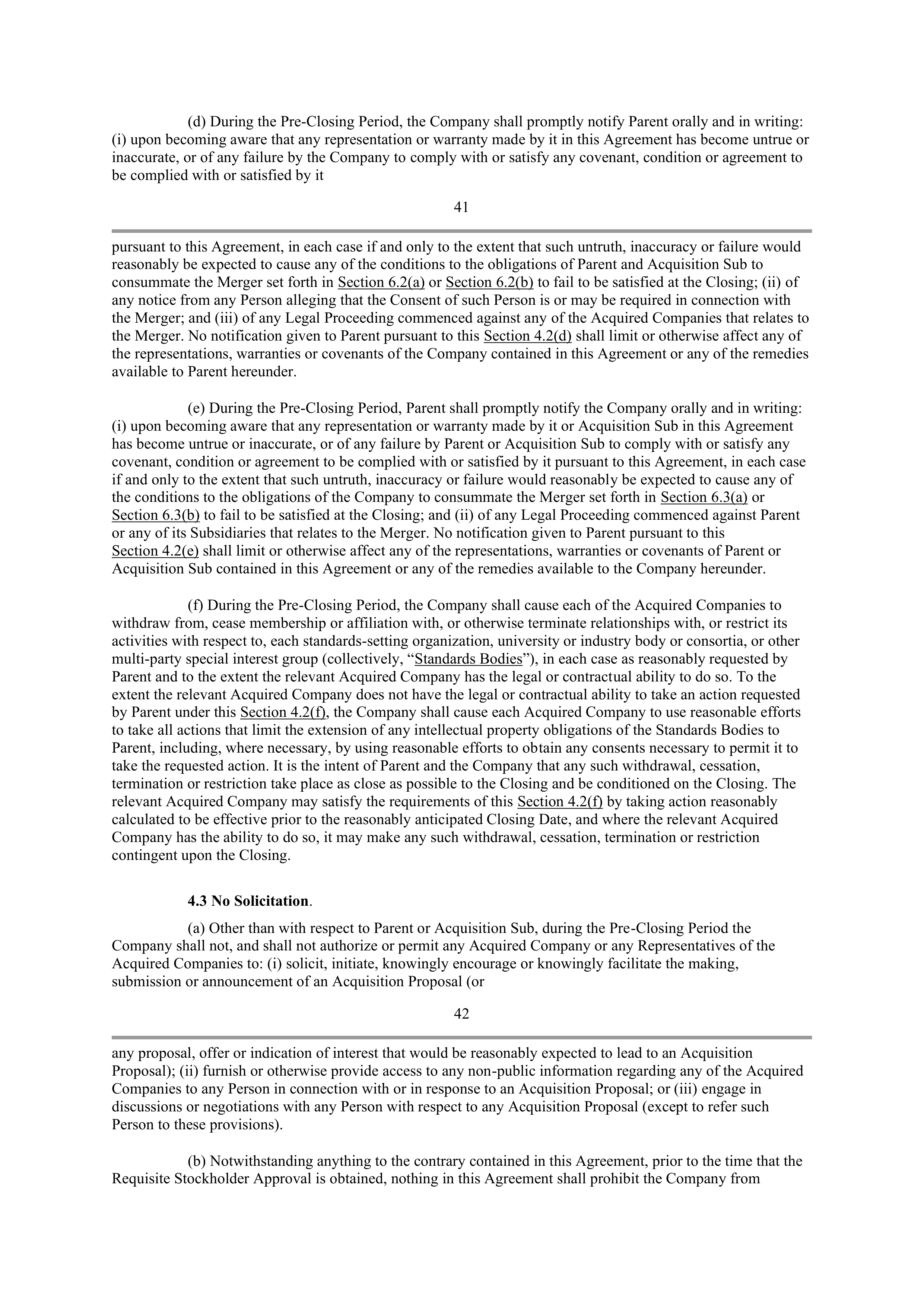 INTEL AGREEMENT AND PLAN OF MERGER — page 33