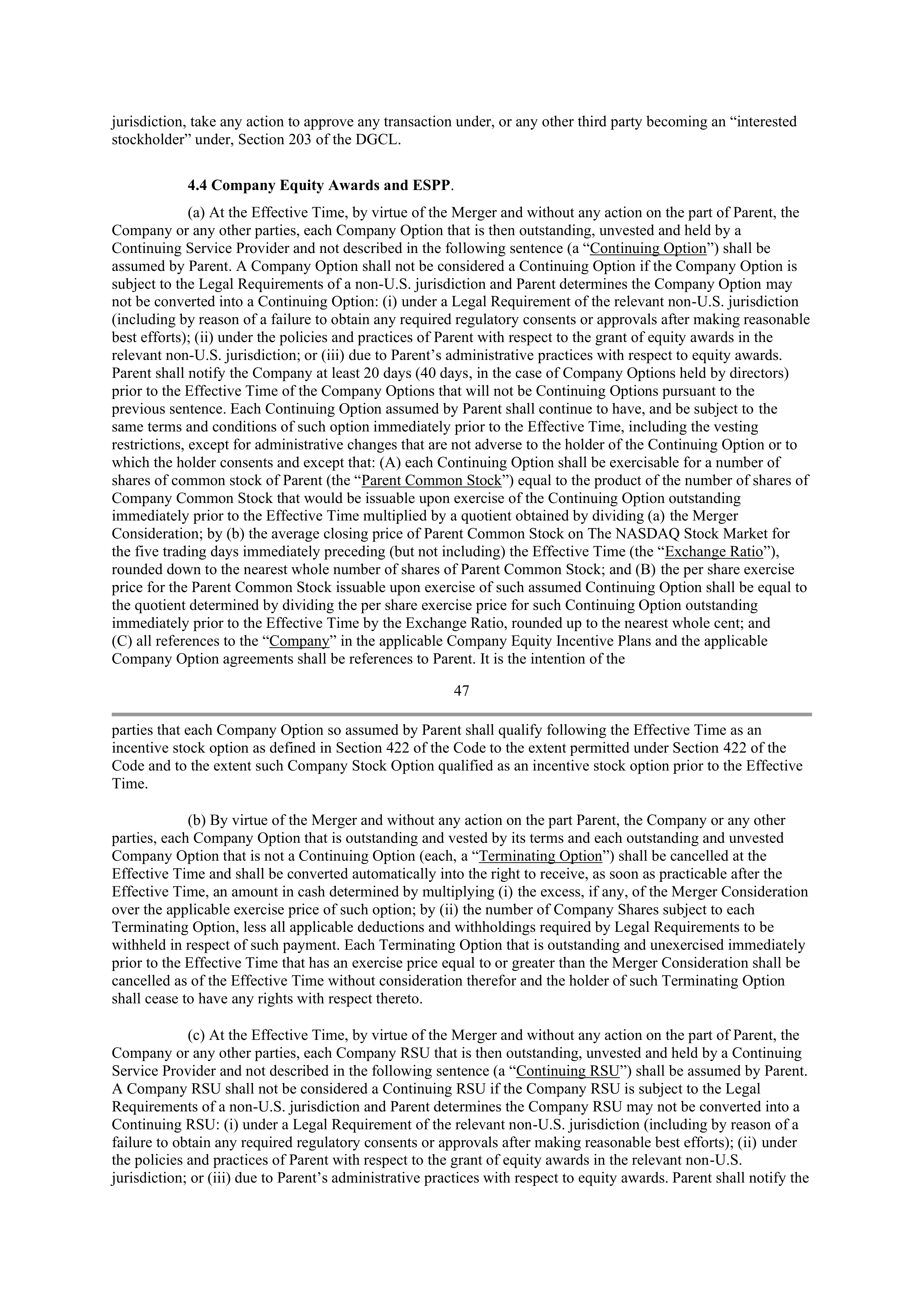 INTEL AGREEMENT AND PLAN OF MERGER — page 37