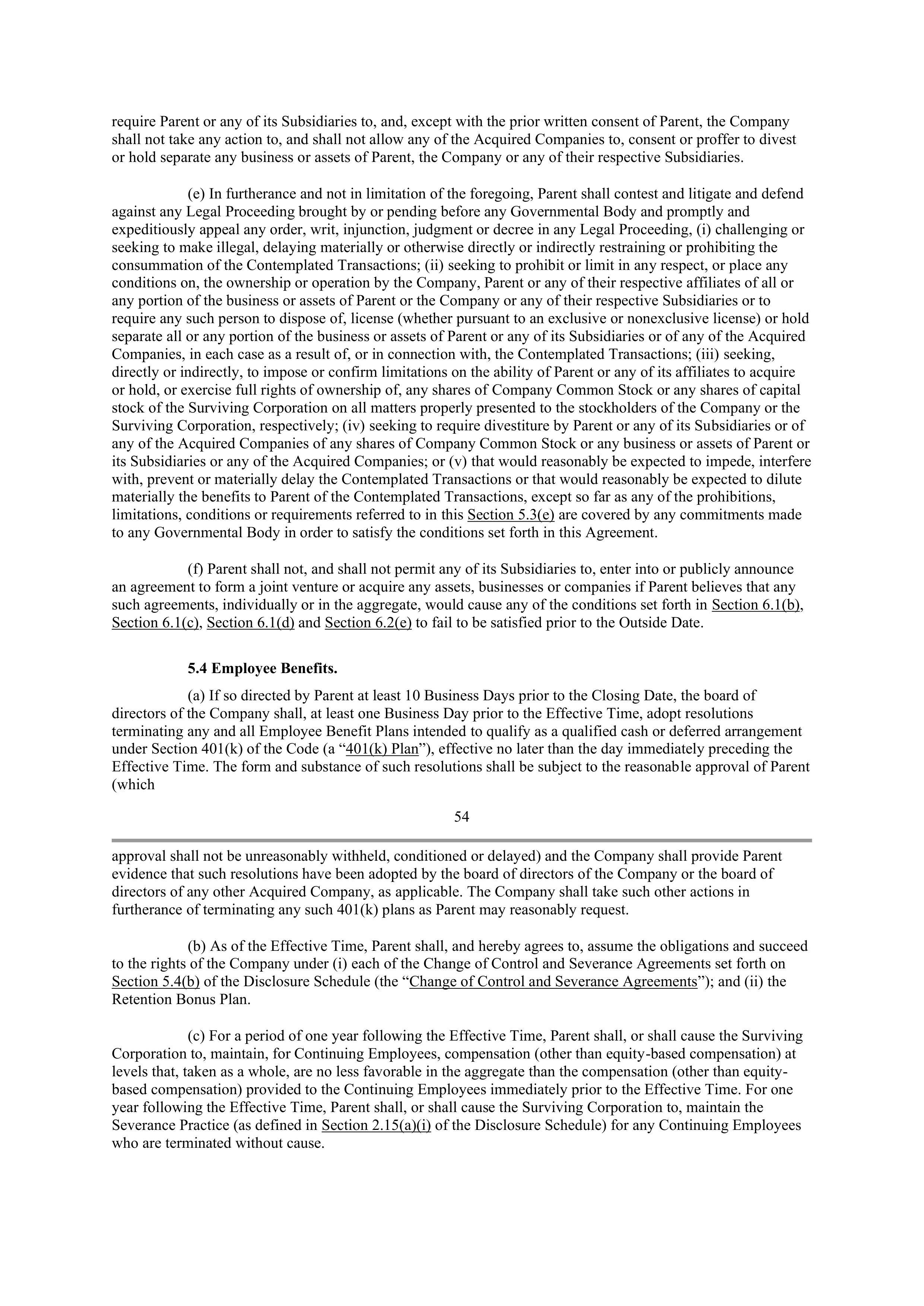 INTEL AGREEMENT AND PLAN OF MERGER — page 42