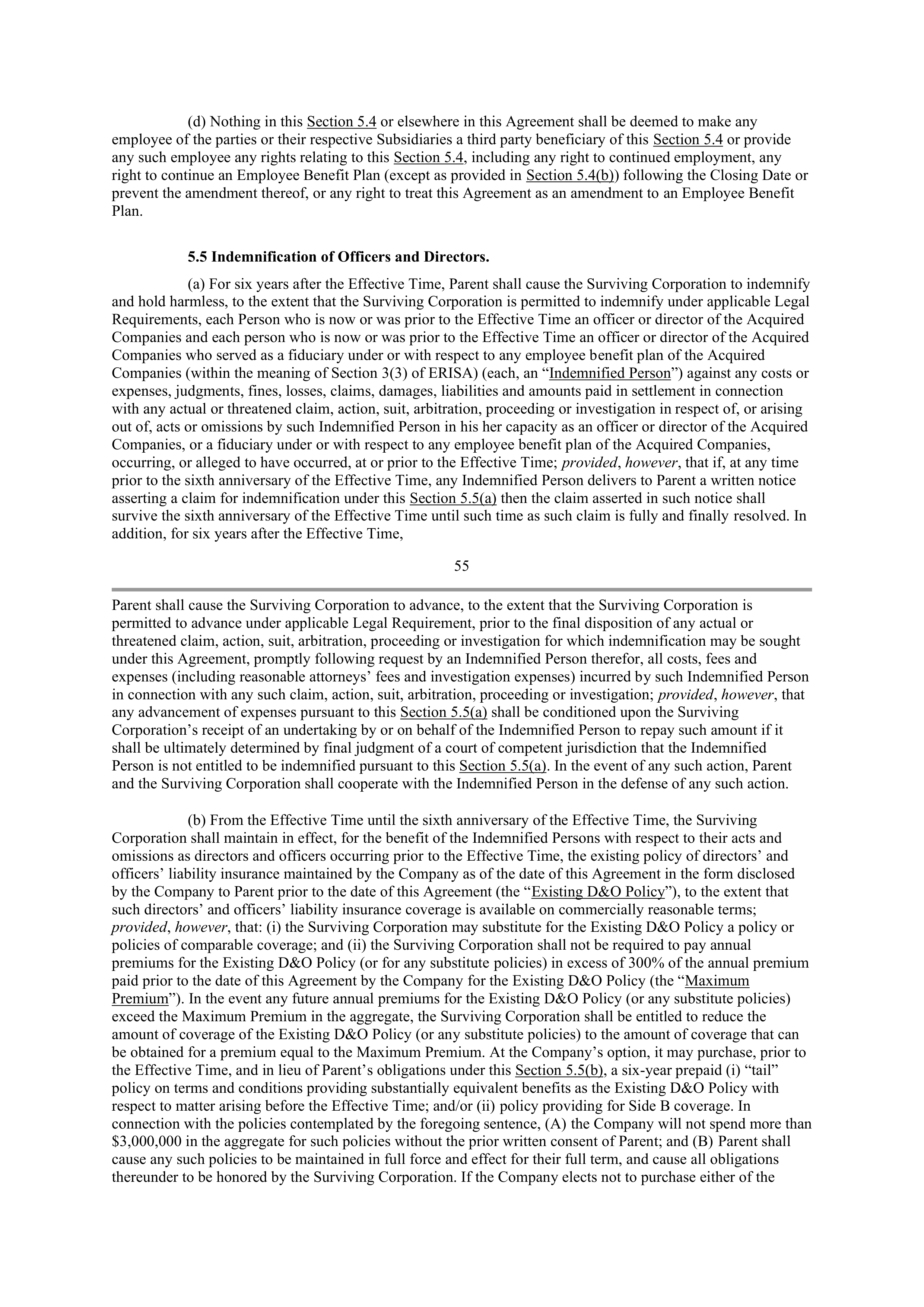 INTEL AGREEMENT AND PLAN OF MERGER — page 43