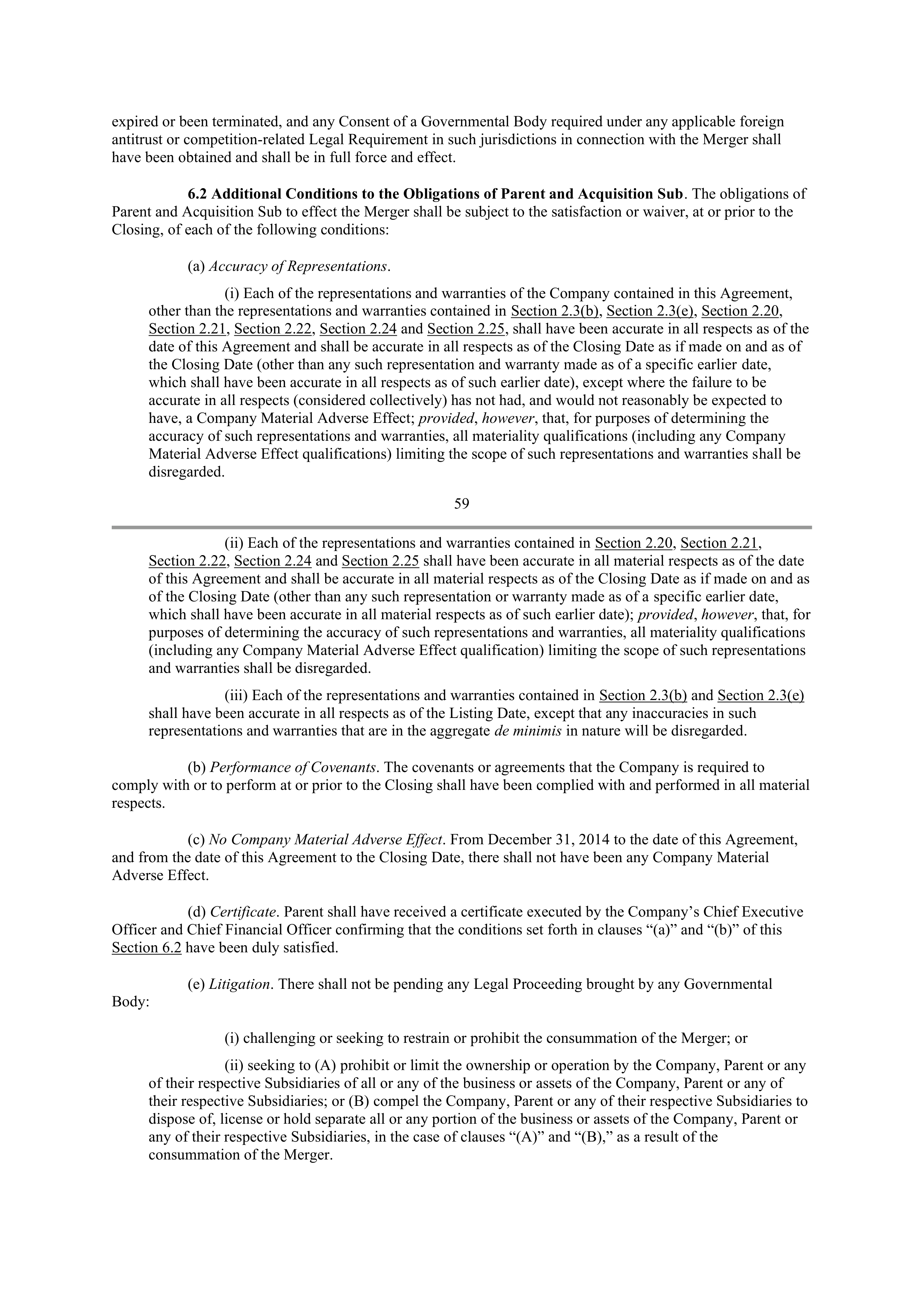 INTEL AGREEMENT AND PLAN OF MERGER — page 46