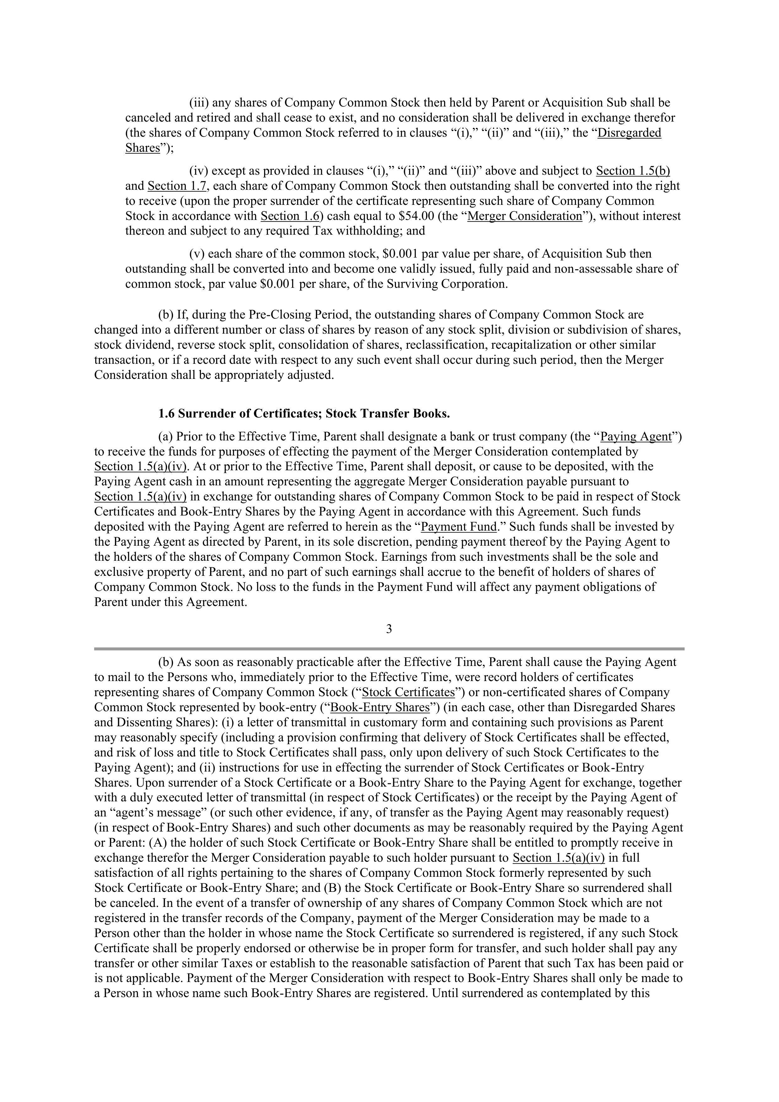 INTEL AGREEMENT AND PLAN OF MERGER — page 5