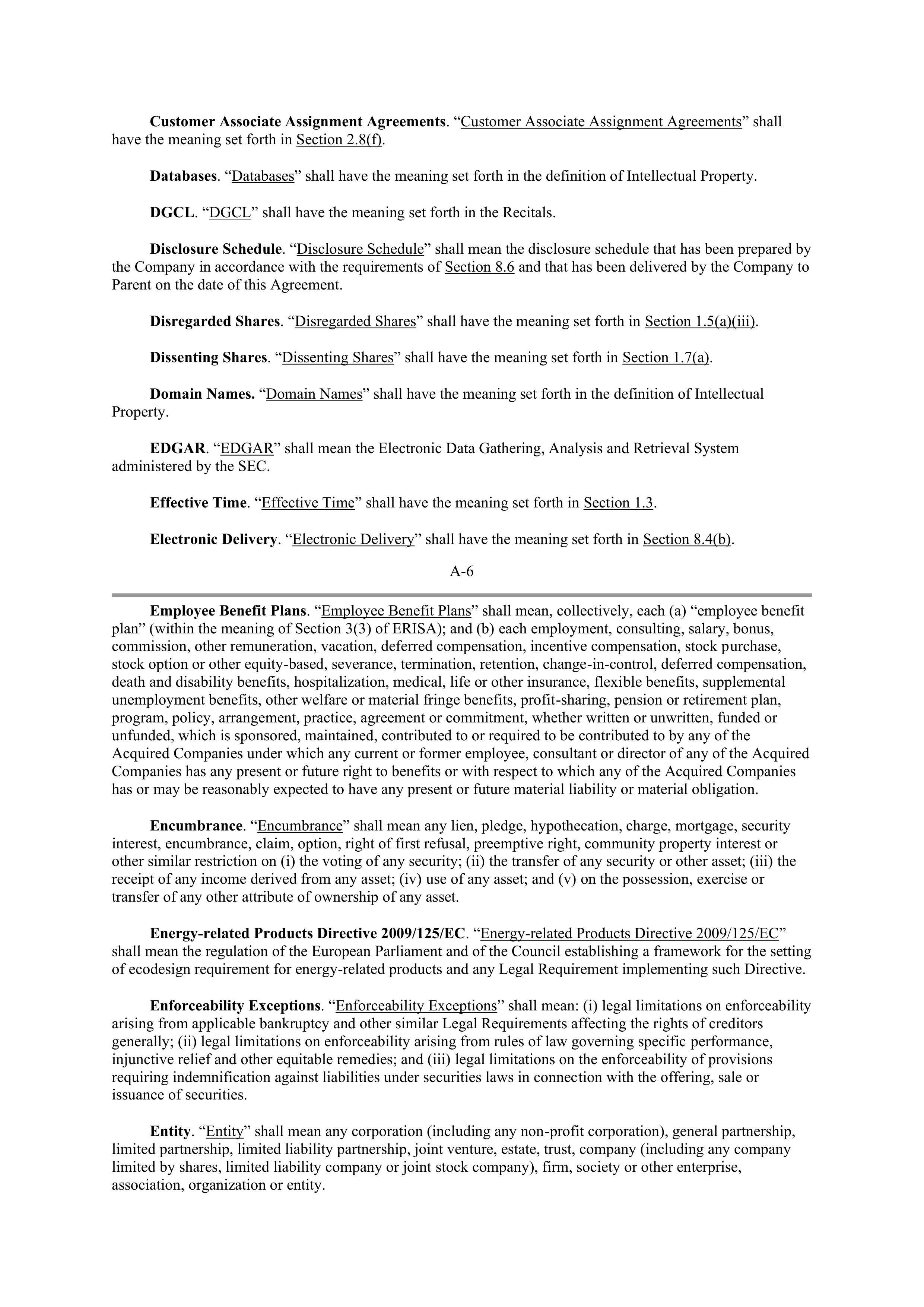 INTEL AGREEMENT AND PLAN OF MERGER — page 60