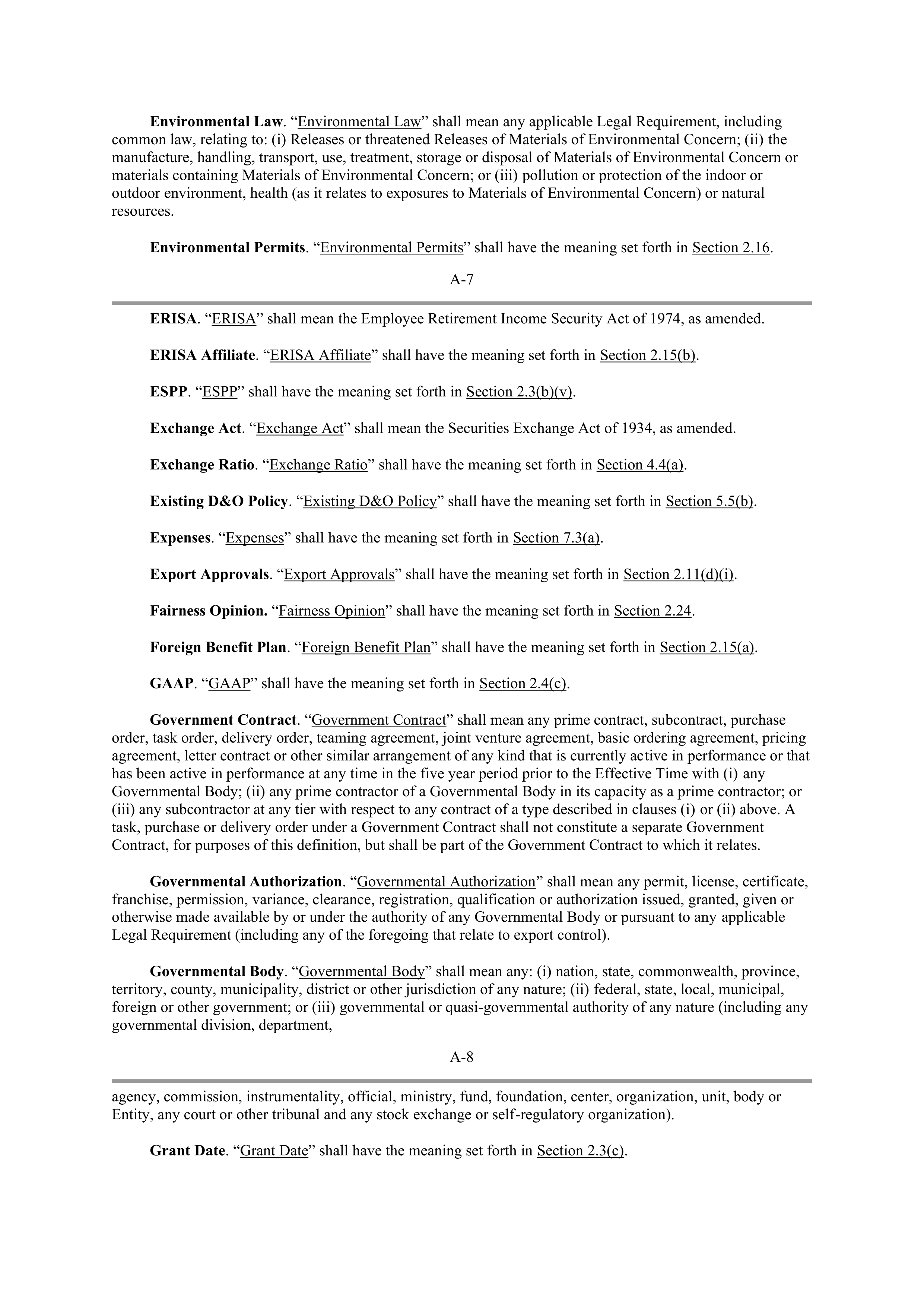 INTEL AGREEMENT AND PLAN OF MERGER — page 61