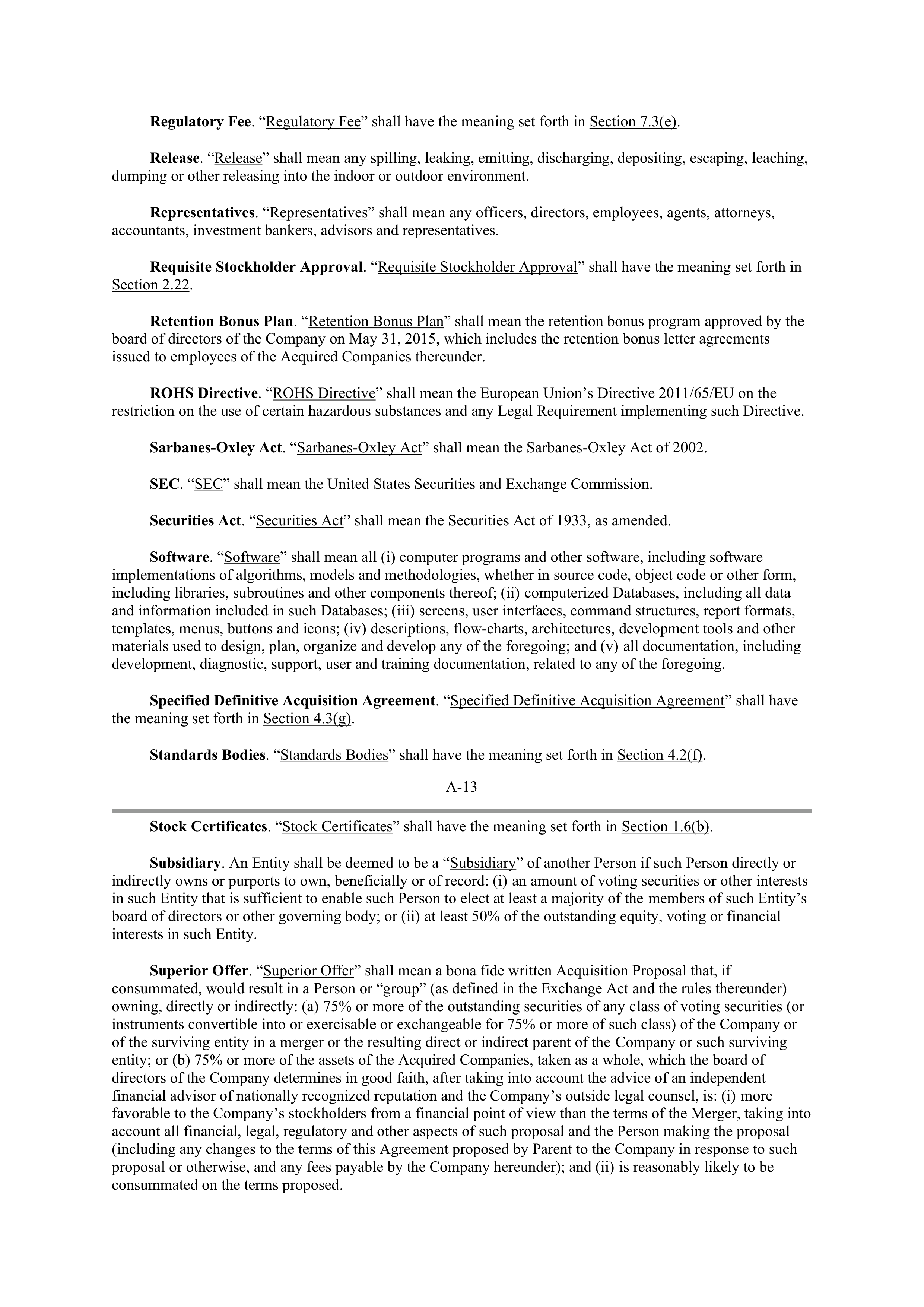 INTEL AGREEMENT AND PLAN OF MERGER — page 65