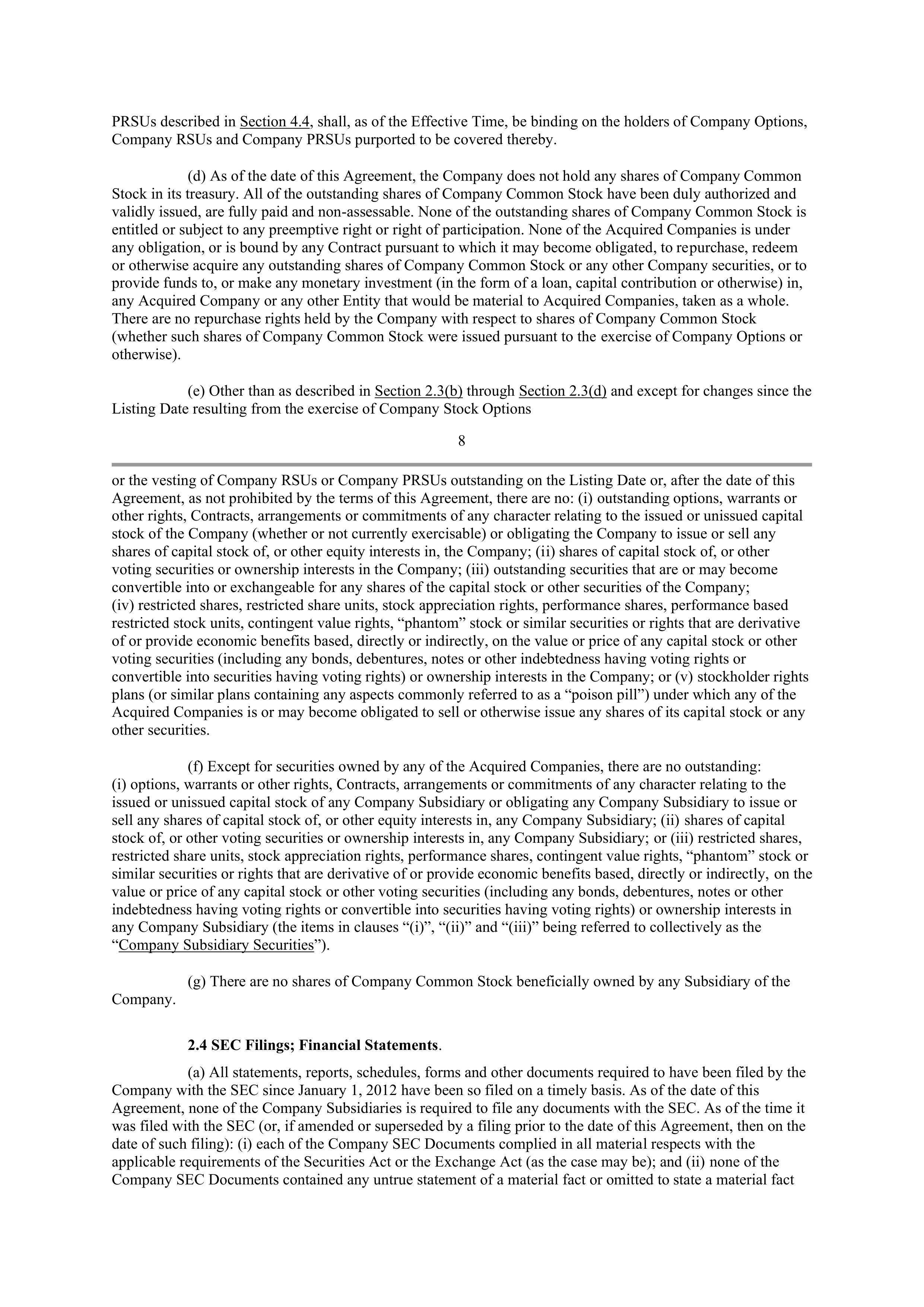 INTEL AGREEMENT AND PLAN OF MERGER — page 9