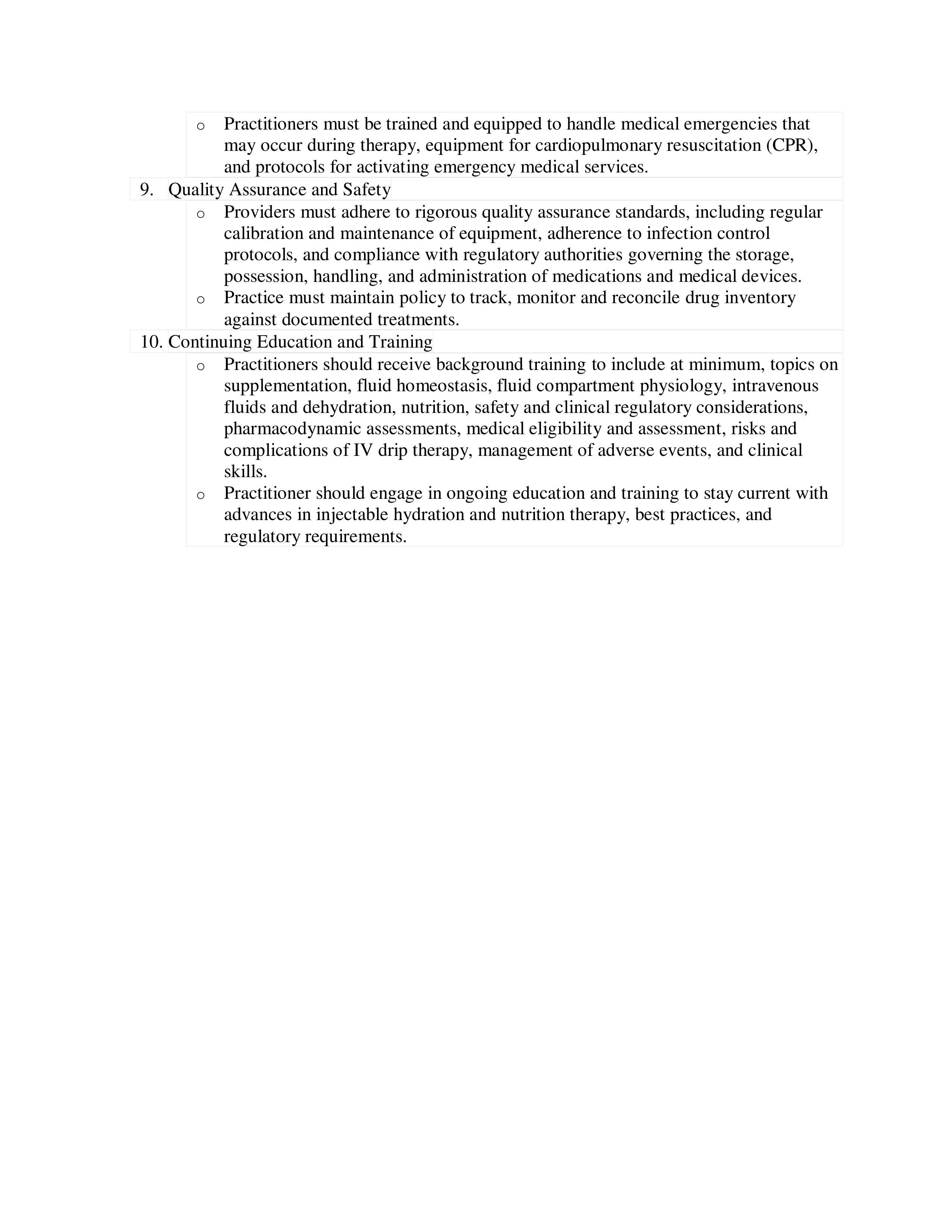 IV Therapy Position Statement — page 3