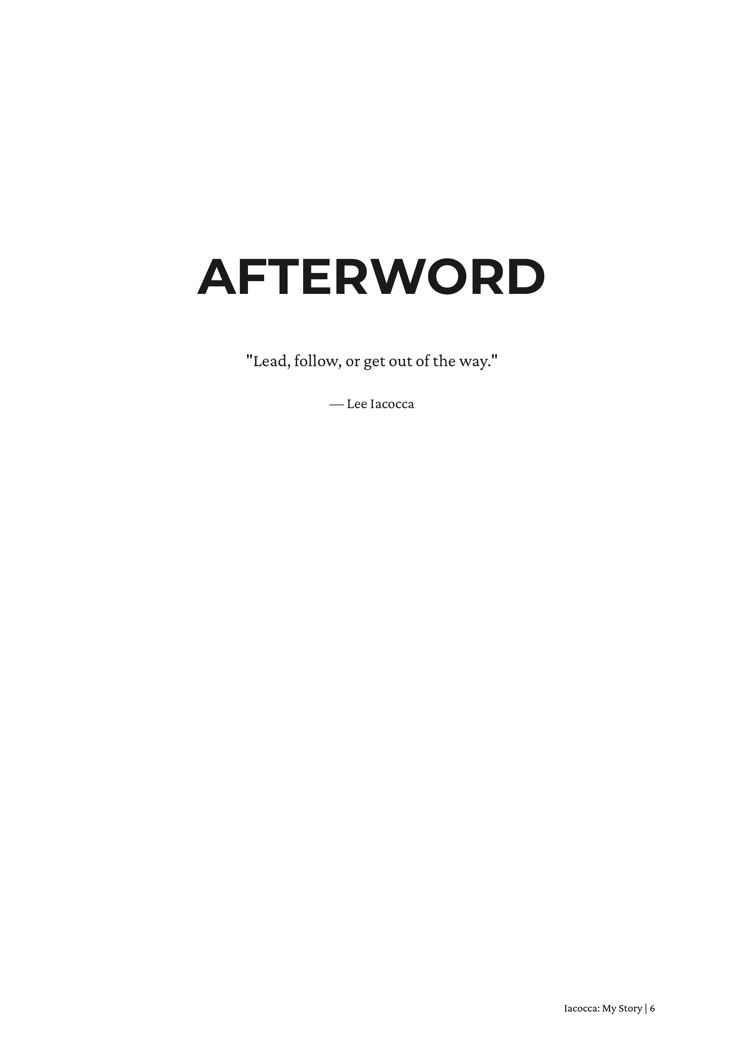 Iacocca An Autobiography by Lee Iacocca Ford Chrysler Executive Autobiography — page 6