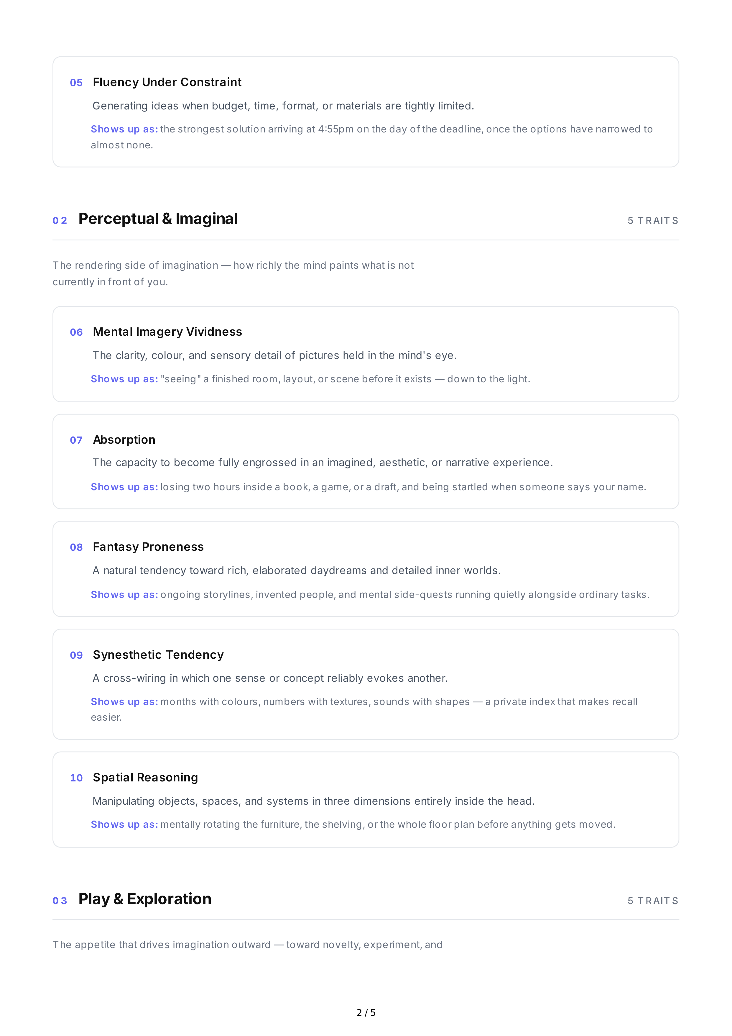 Imagination Personality Traits — page 2